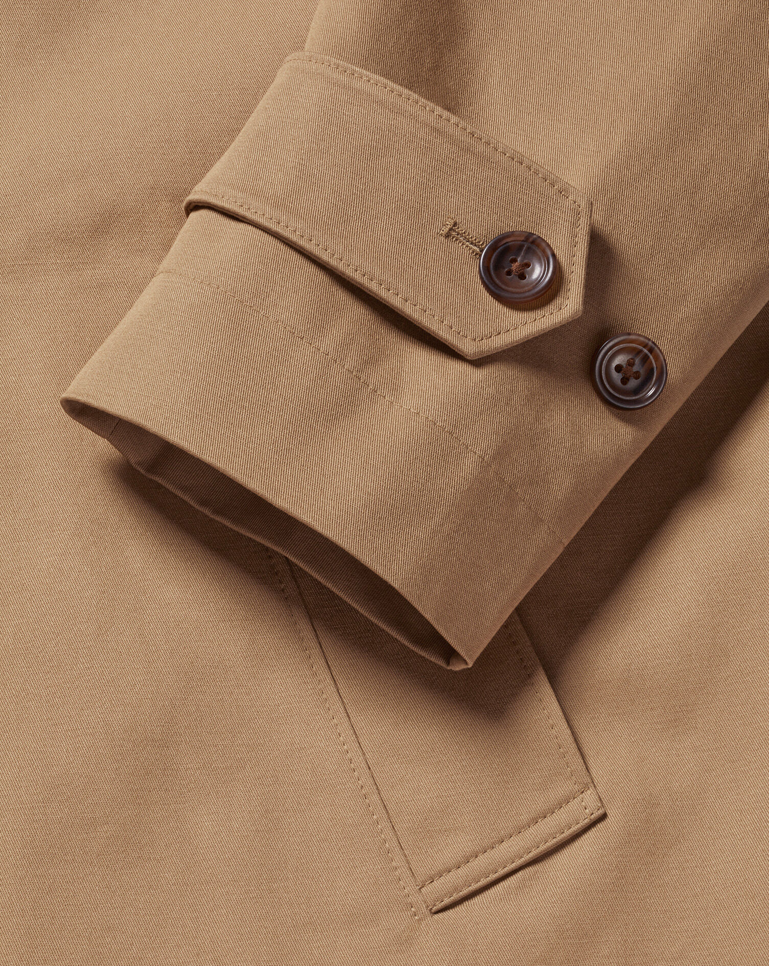Showerproof Cotton Raincoat - Camel