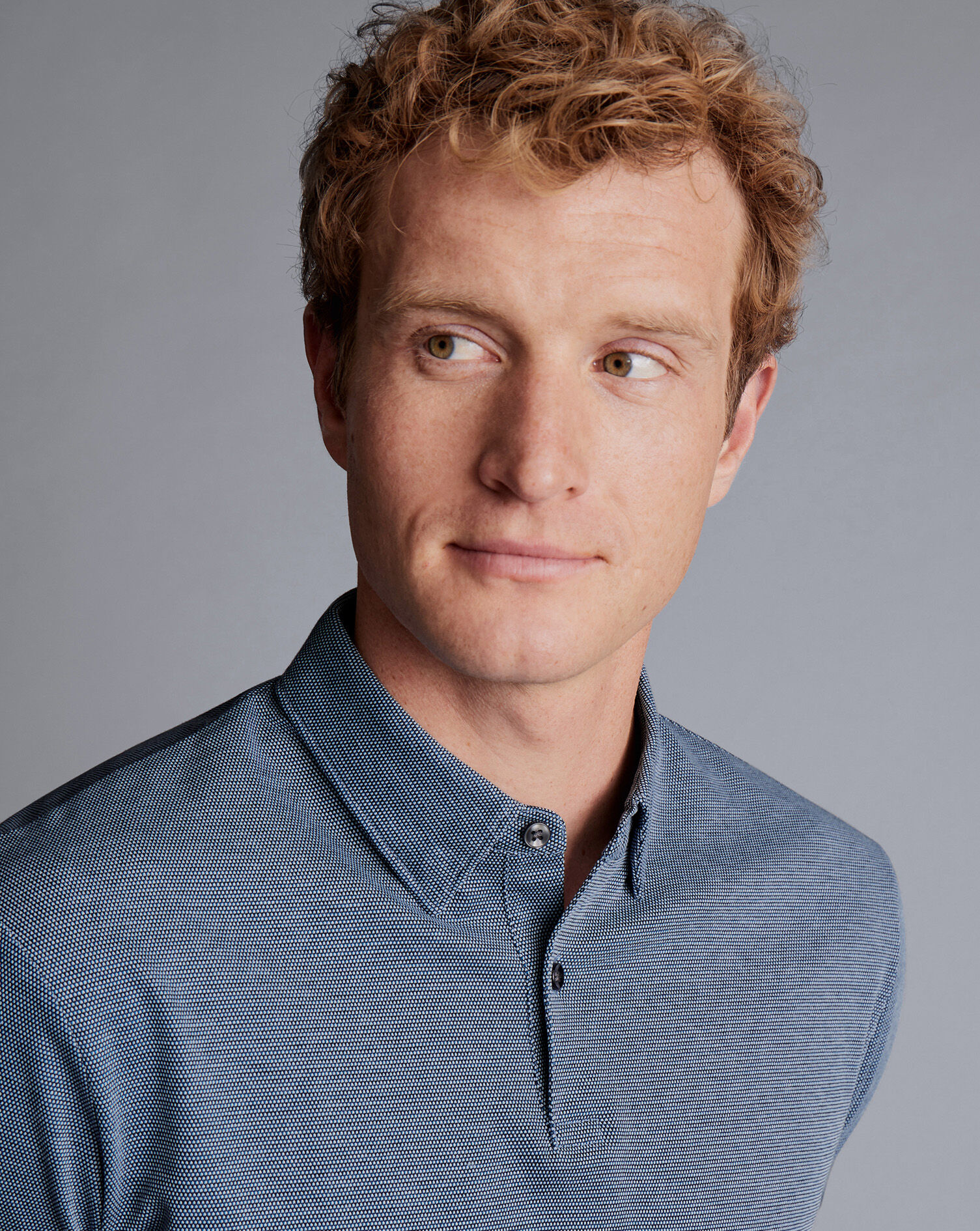 Jacquard Polo - Blue