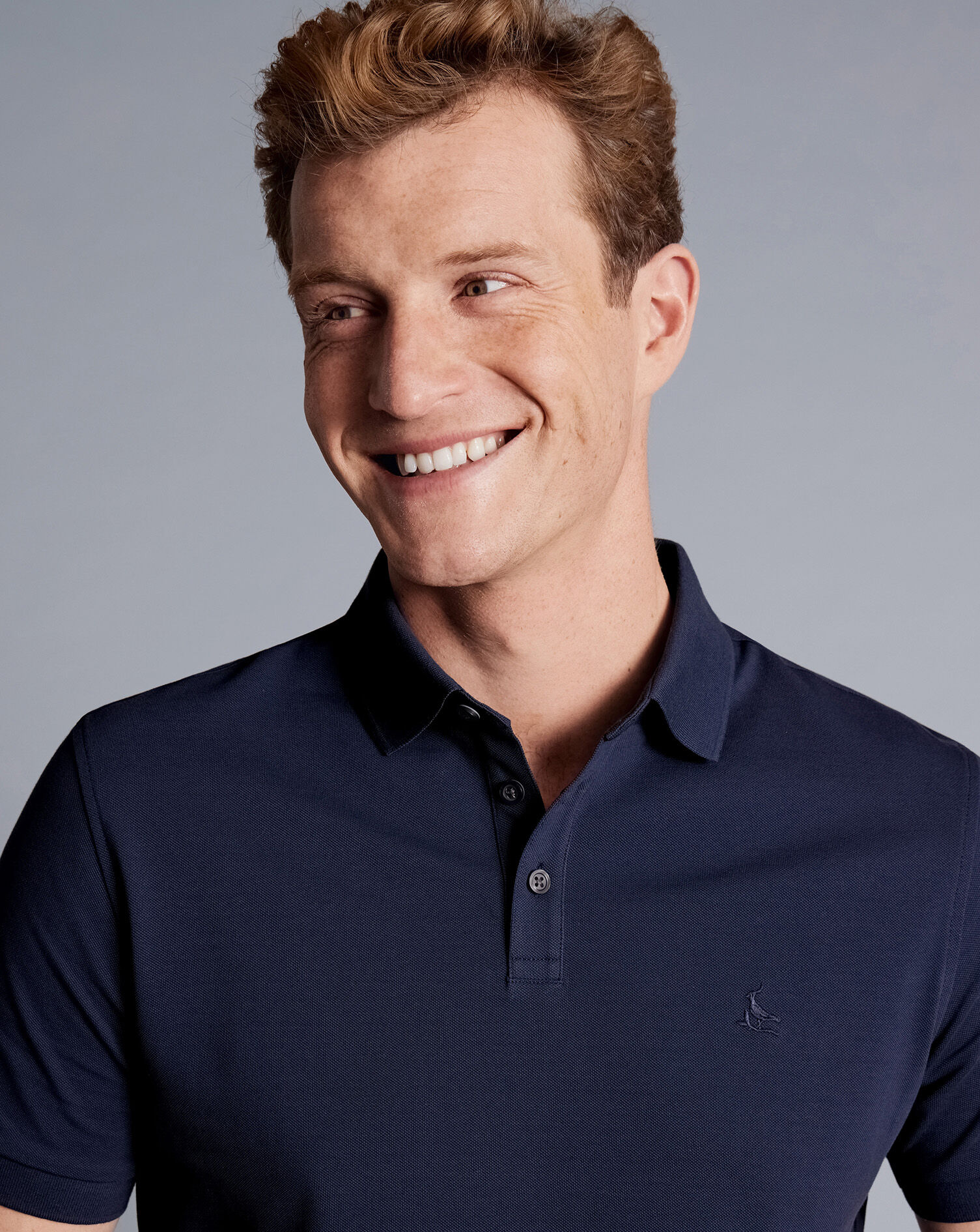 Tyrwhitt Pique Polo - Denim Blue