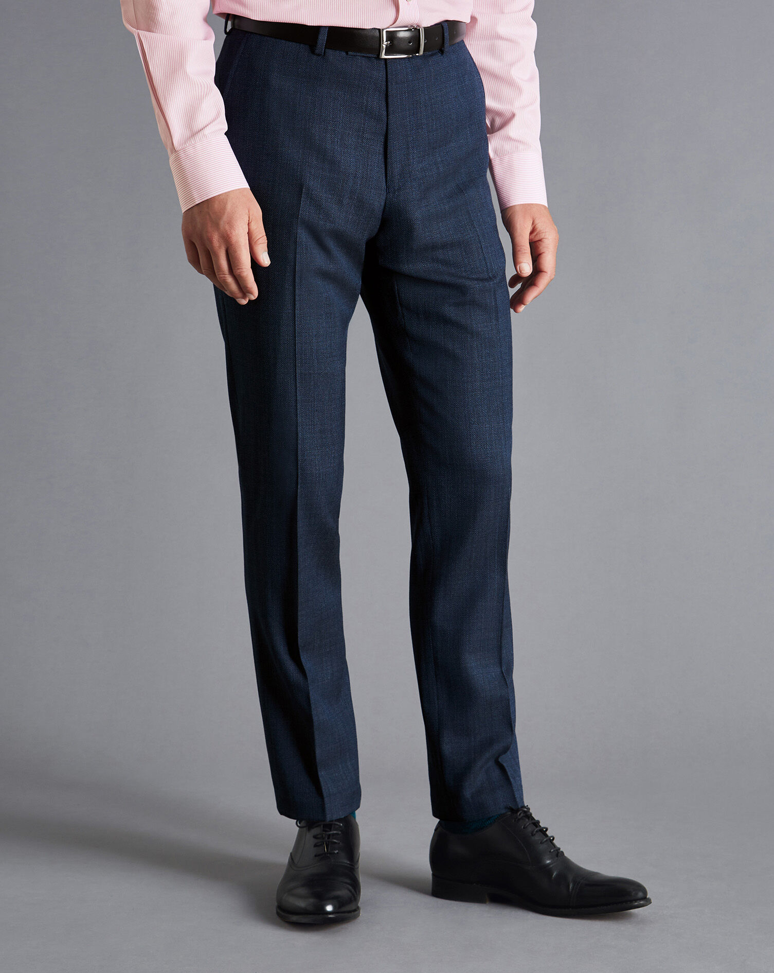 Textured Business Suit Pants - Denim Blue