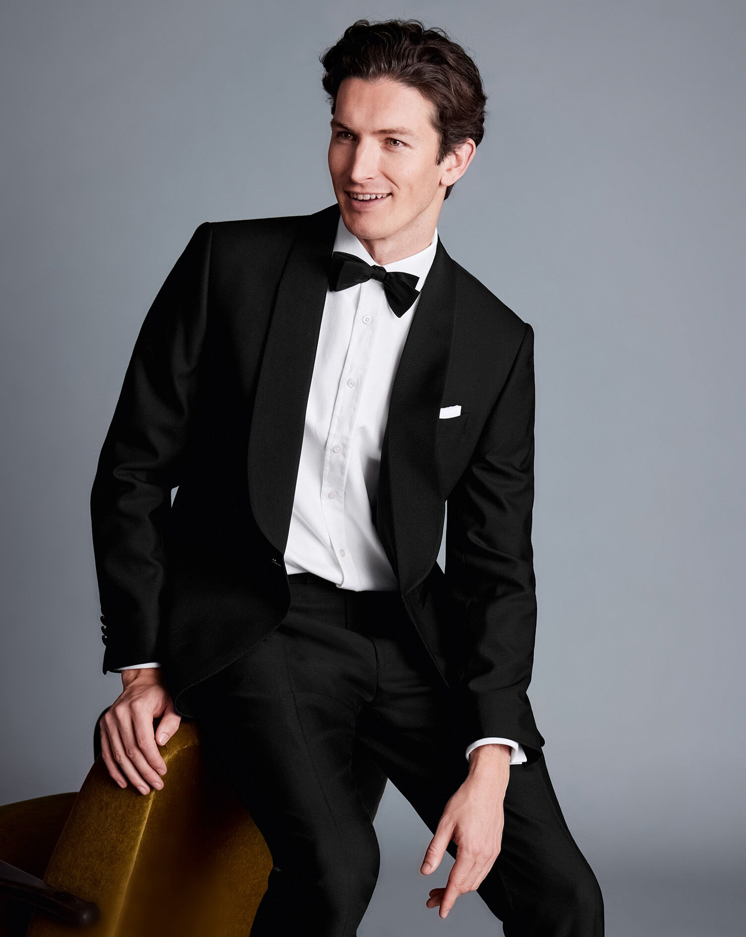 Shawl Lapel Tuxedo Jacket - Black