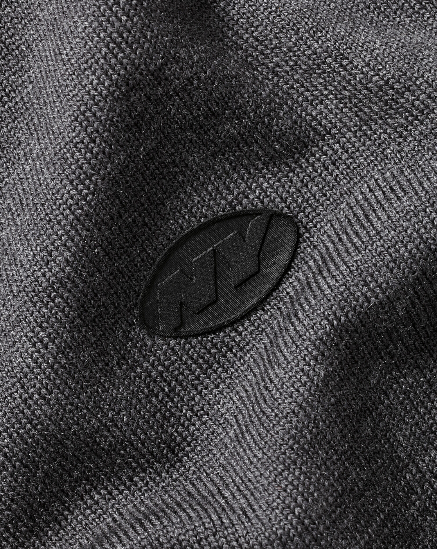 New York Jets Merino Zip Neck Sweater - Grey