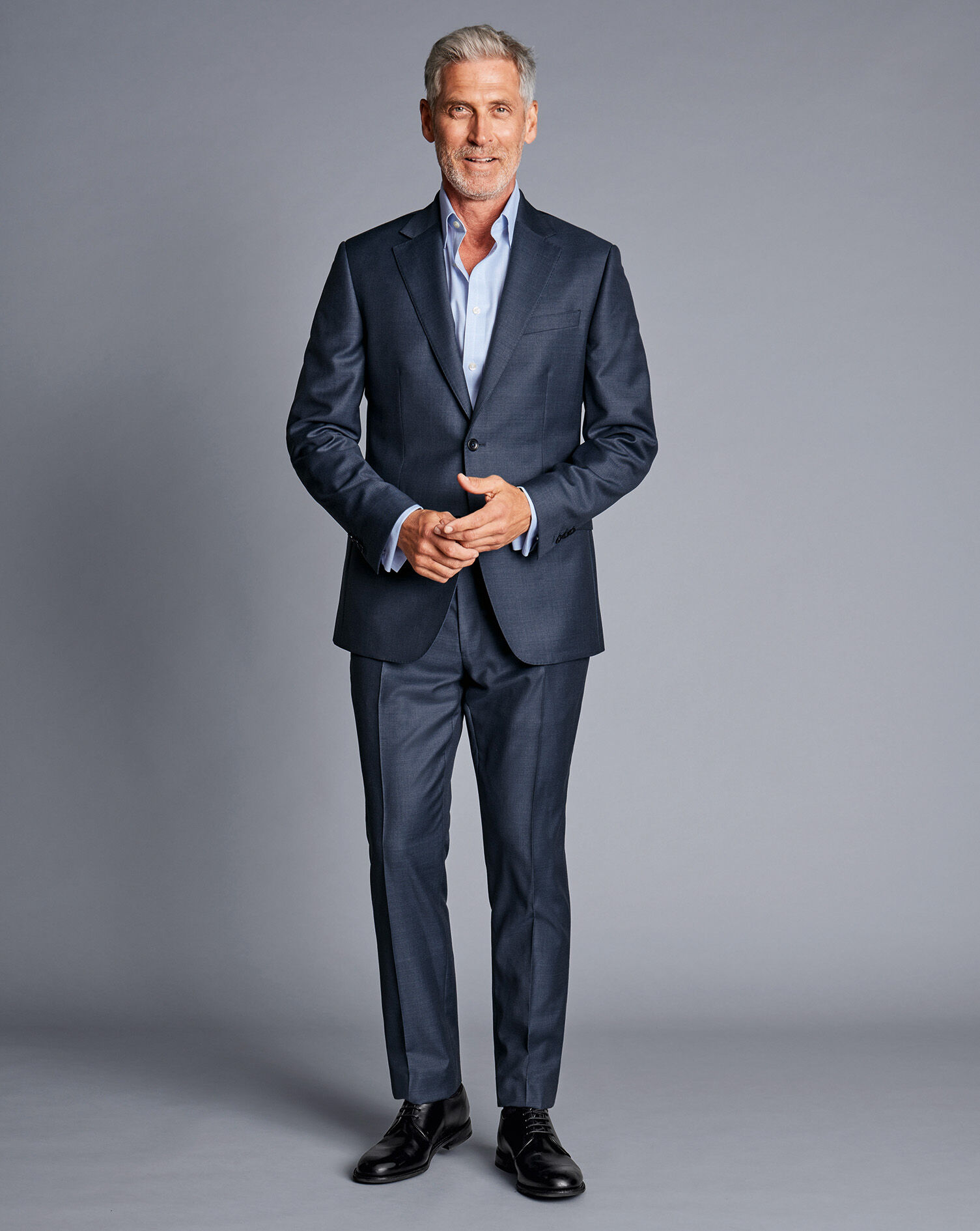 Italian Suit Jacket - Steel Blue