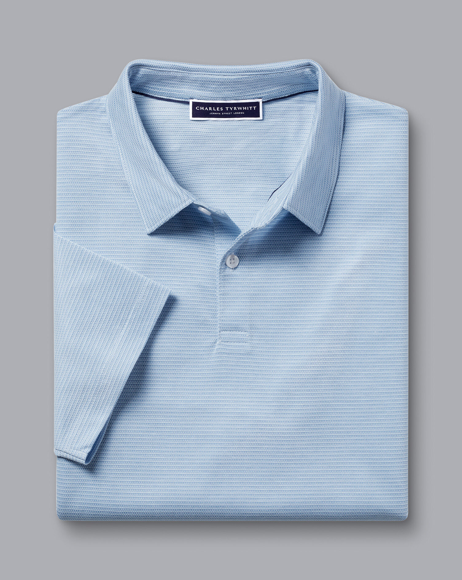Jacquard Polo - Cornflower Blue