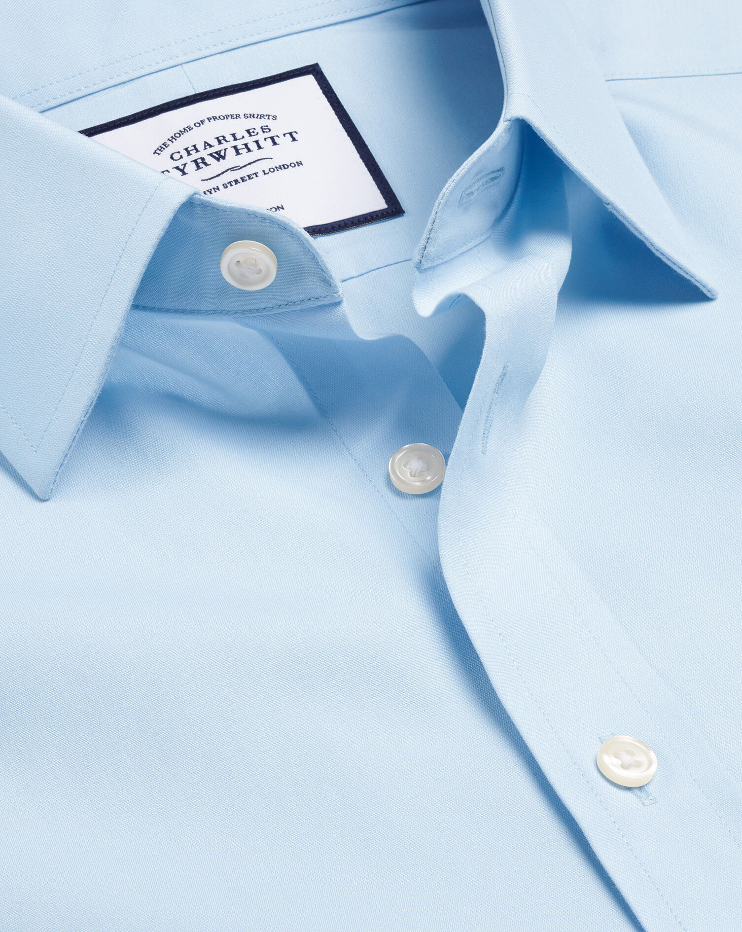 Non-Iron Poplin Short-Sleeve Shirt - Sky Blue