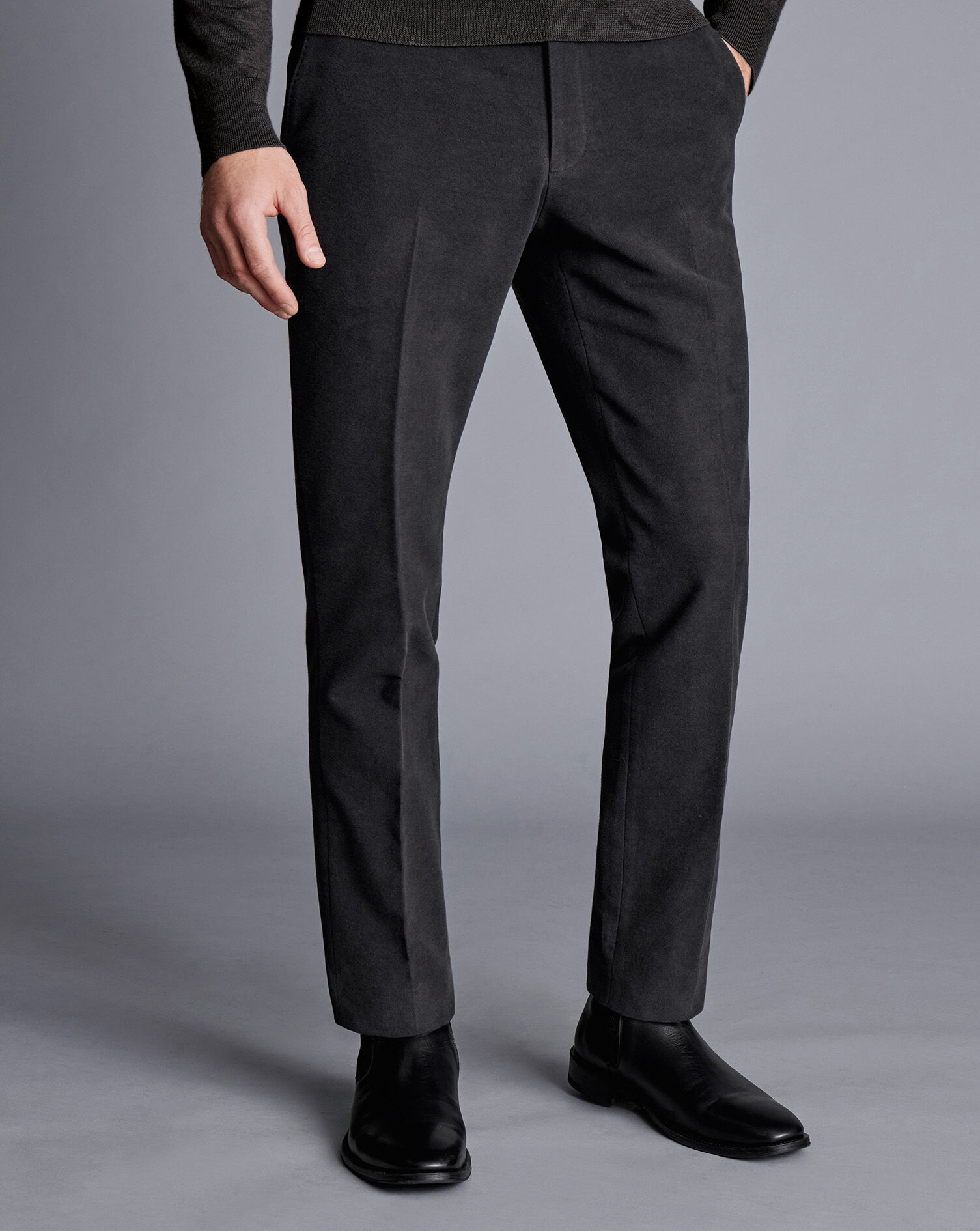 Italian Moleskin Pants - Dark Grey