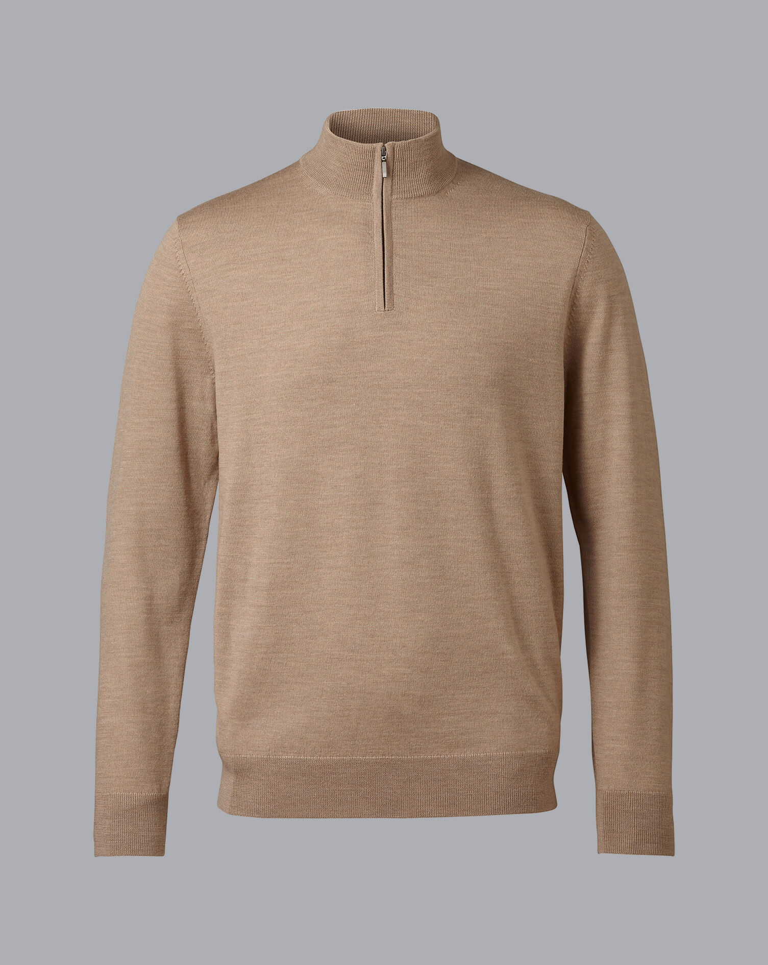 Merino Zip Neck Sweater - Oatmeal