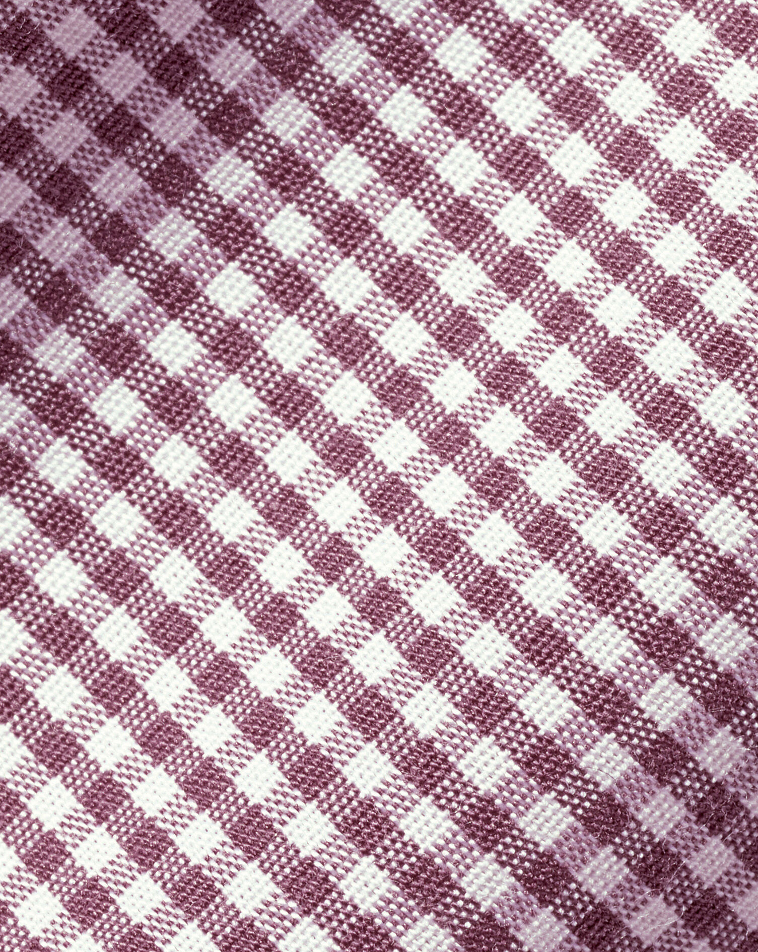 Spread Collar Non-Iron Mini Gingham Check Shirt - Claret Pink