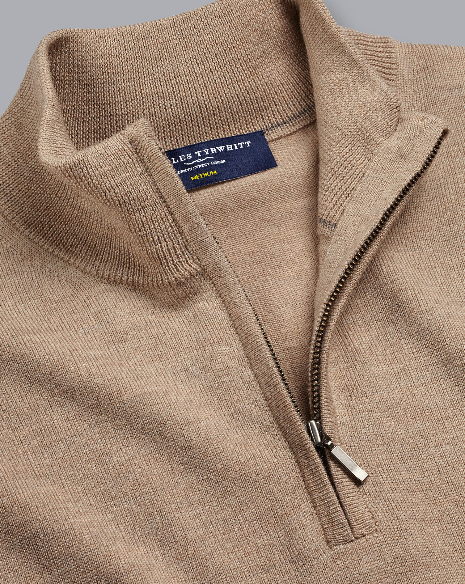 Merino Zip Neck Sweater - Oatmeal