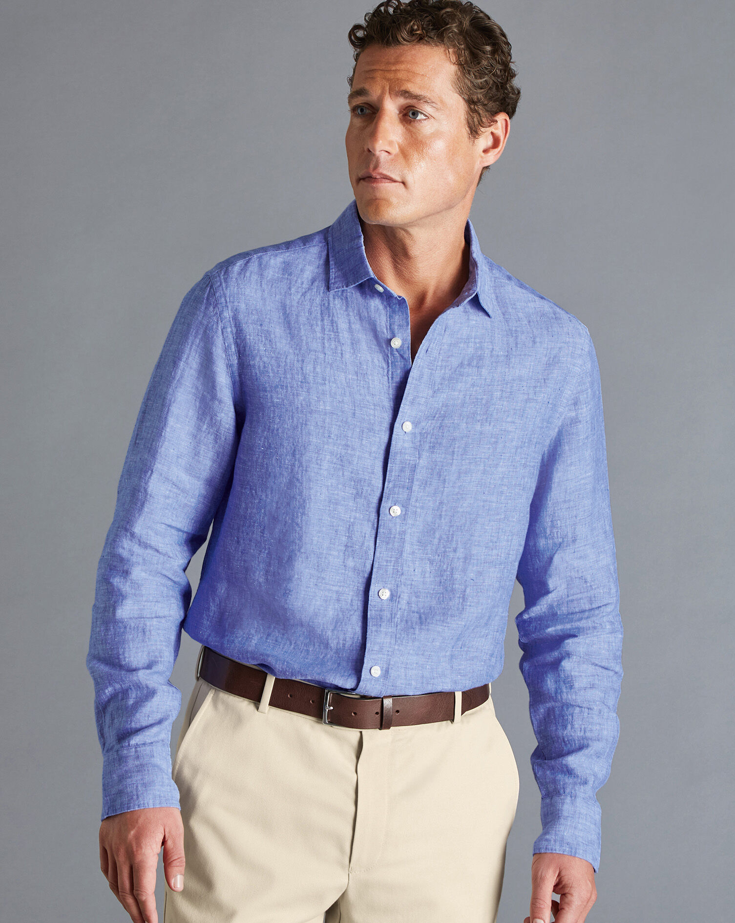 Pure Linen Shirt - Cobalt Blue