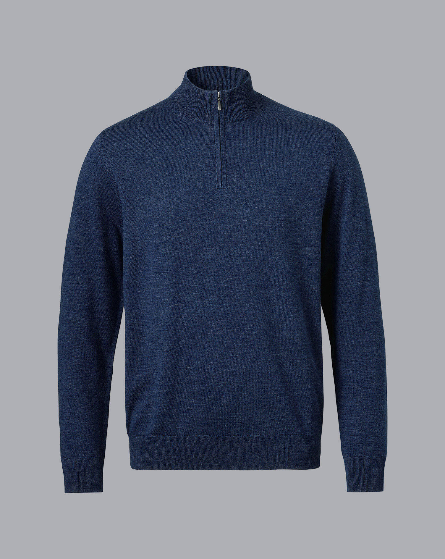 Merino Zip Neck Sweater - Ink Blue