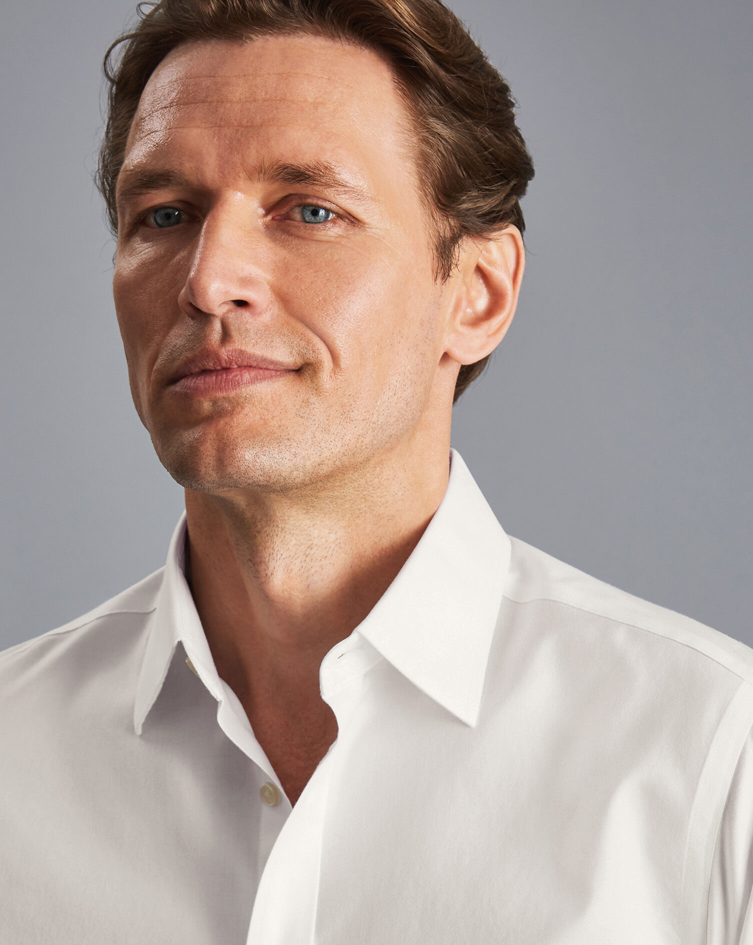 Non-Iron Twill Shirt - Ivory White