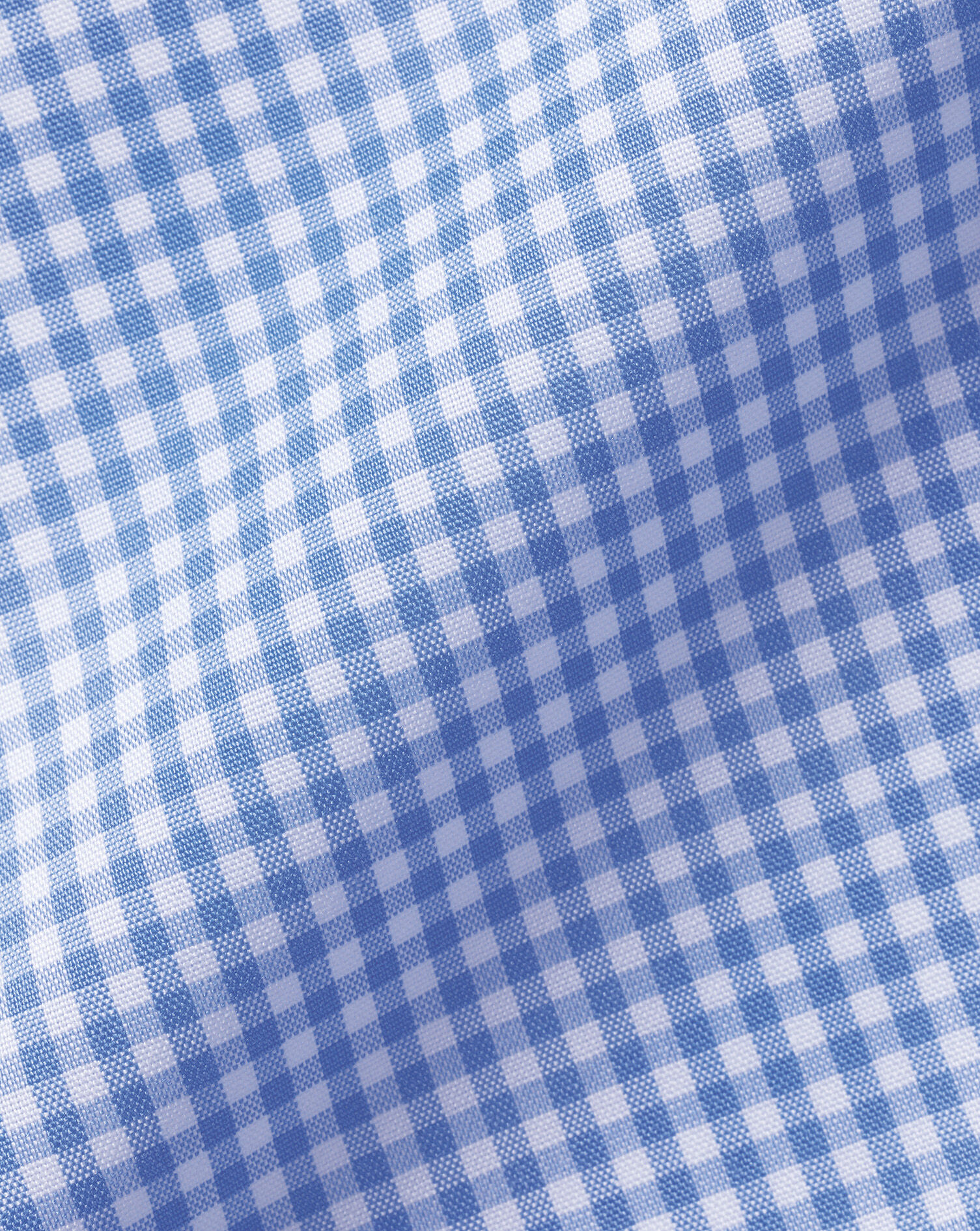 Button-Down Collar Non-Iron Stretch Mini Gingham Short Sleeve Shirt - Ocean Blue