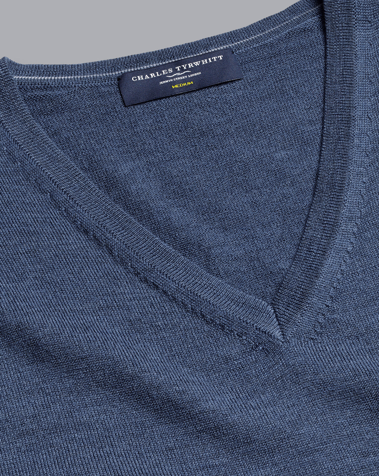 Merino V-Neck Sweater - Indigo Melange