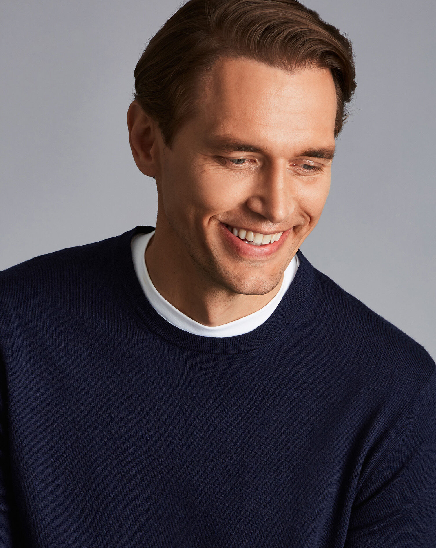 Merino Crew Neck Sweater - Navy