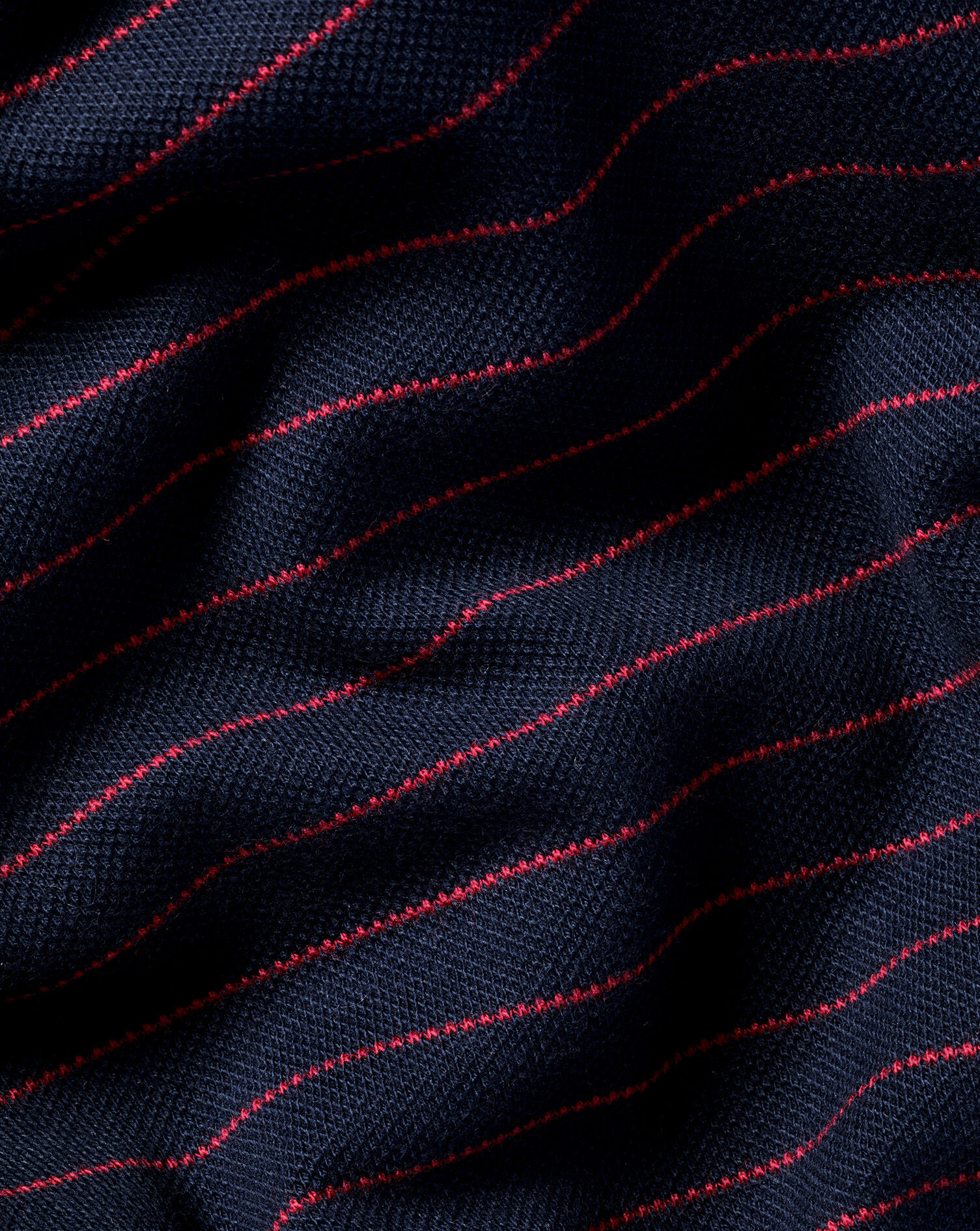 England Rugby Striped Pique Polo - Navy & Red