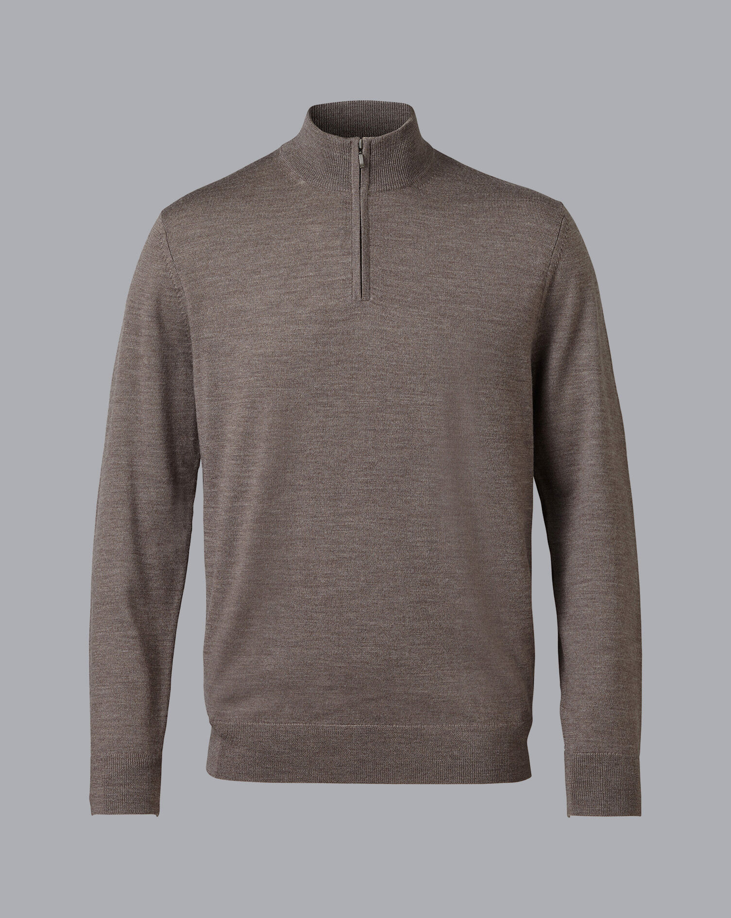 Merino Zip Neck Sweater - Mocha
