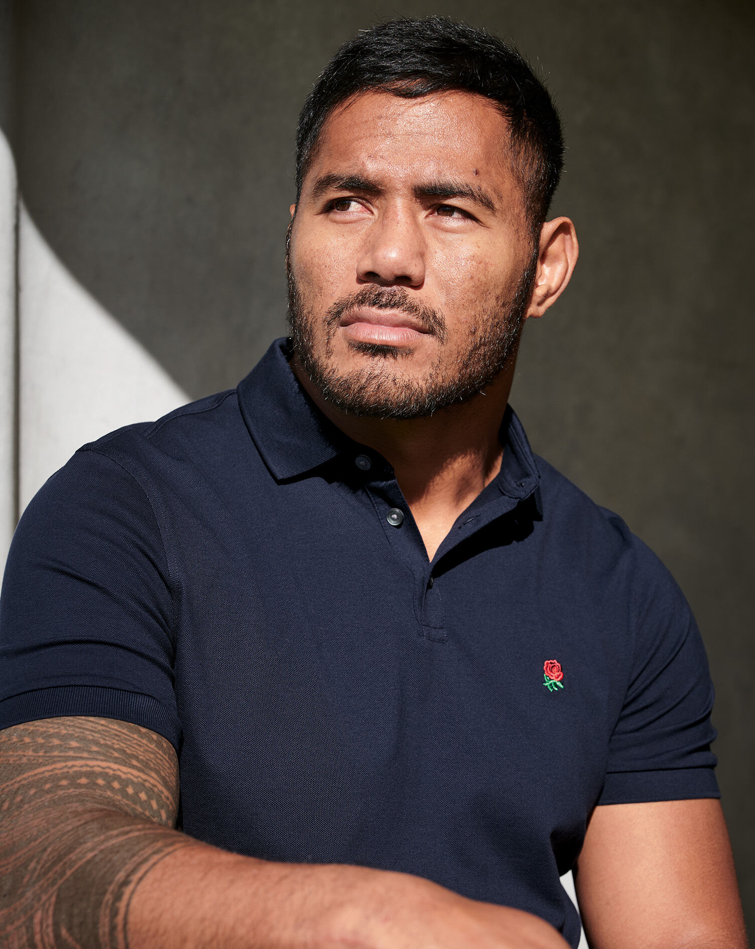 England Rugby Red Rose Pique Polo - Navy