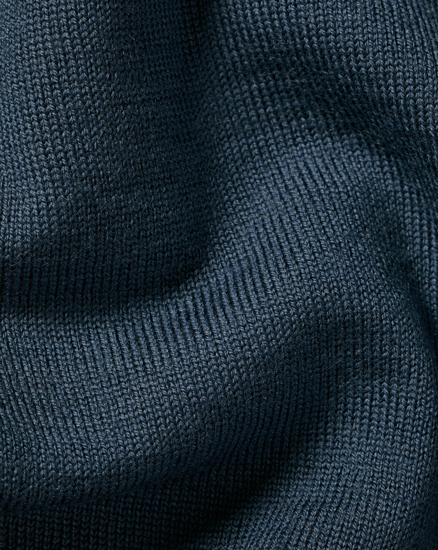 Merino Zip Neck Sweater - Petrol Blue