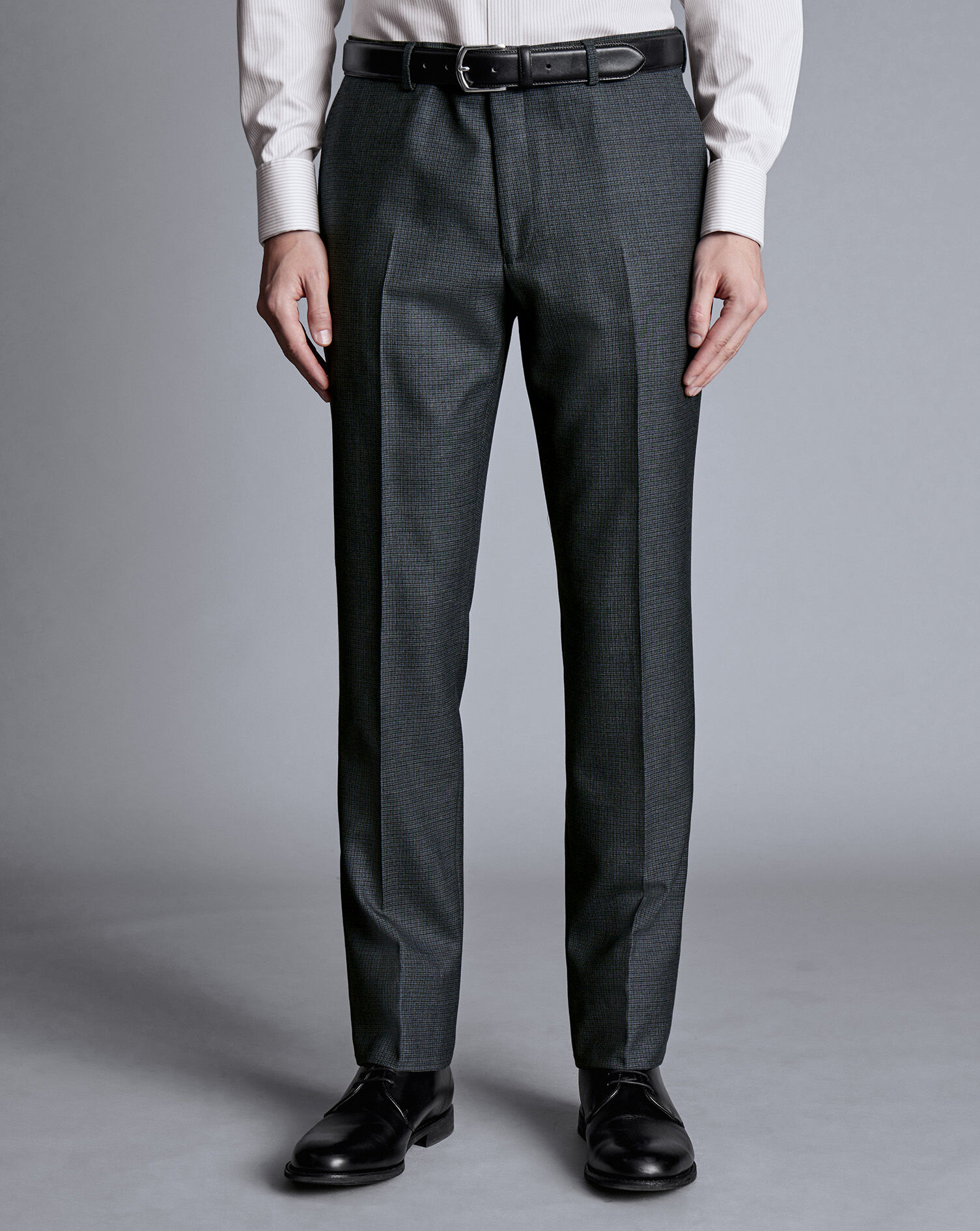 Micro Check Suit Pants - Dark Grey