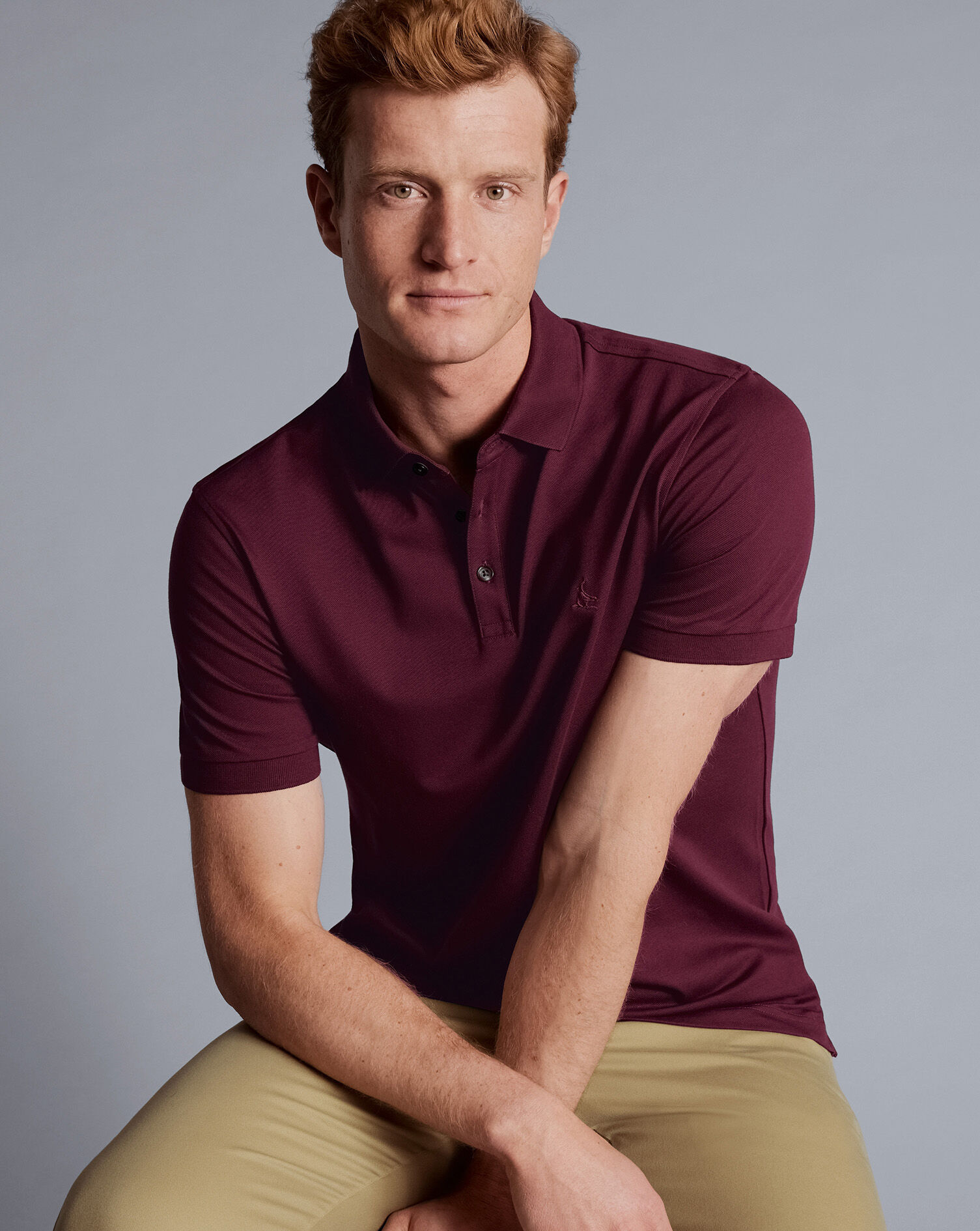 Tyrwhitt Pique Polo - Wine Red