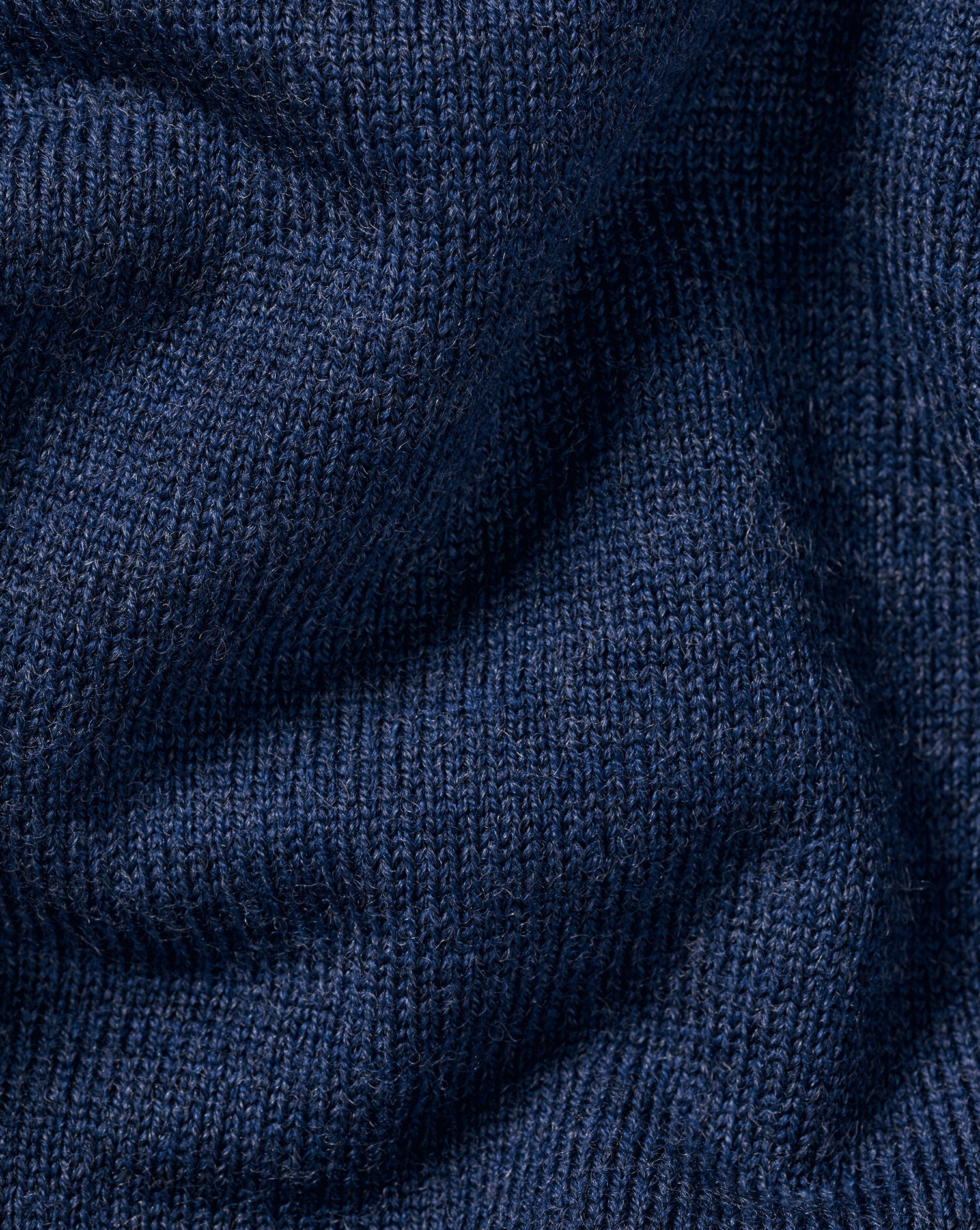 Merino Zip Neck Sweater - Ink Blue