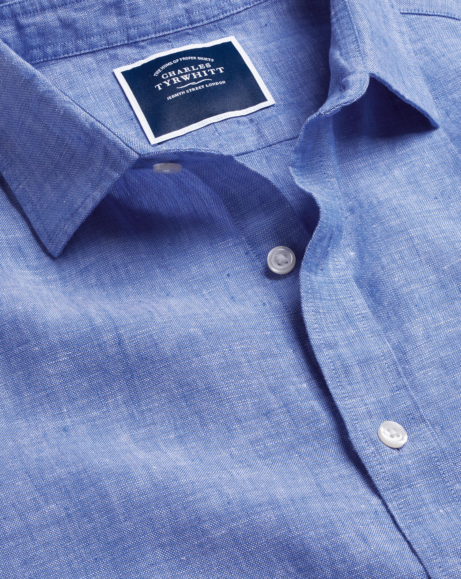 Pure Linen Shirt - Cobalt Blue