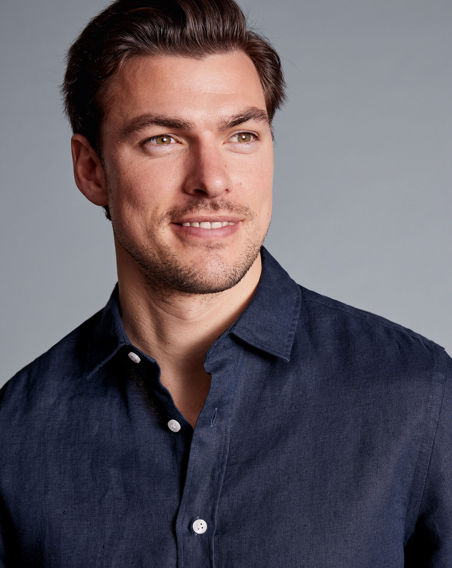 Pure Linen Shirt - Navy