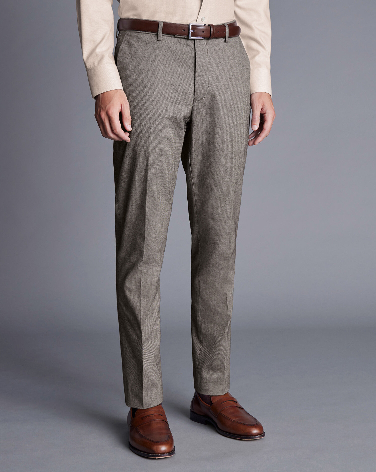 Smart Cotton Stretch Pants - Taupe