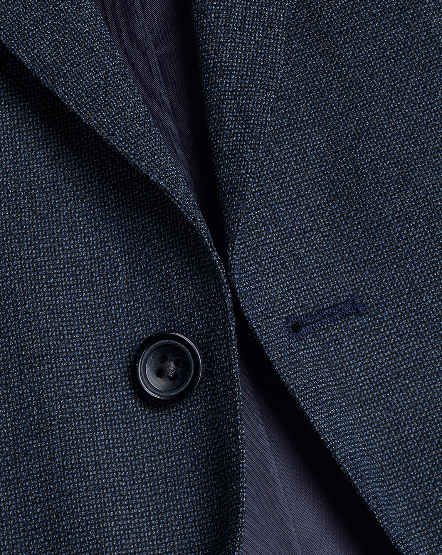 Textured Business Suit Jacket - Denim Blue
