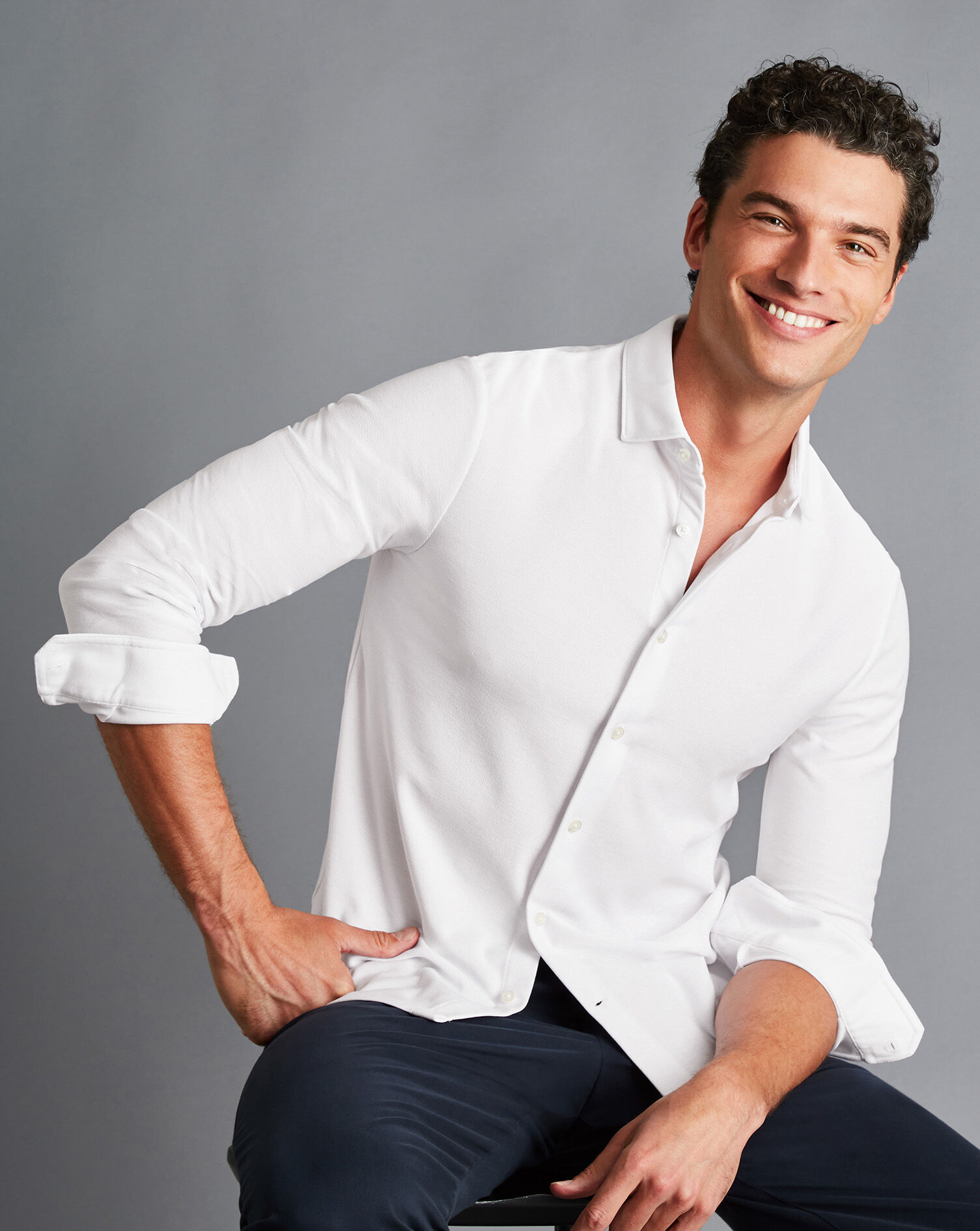 Twill Jersey Shirt - White