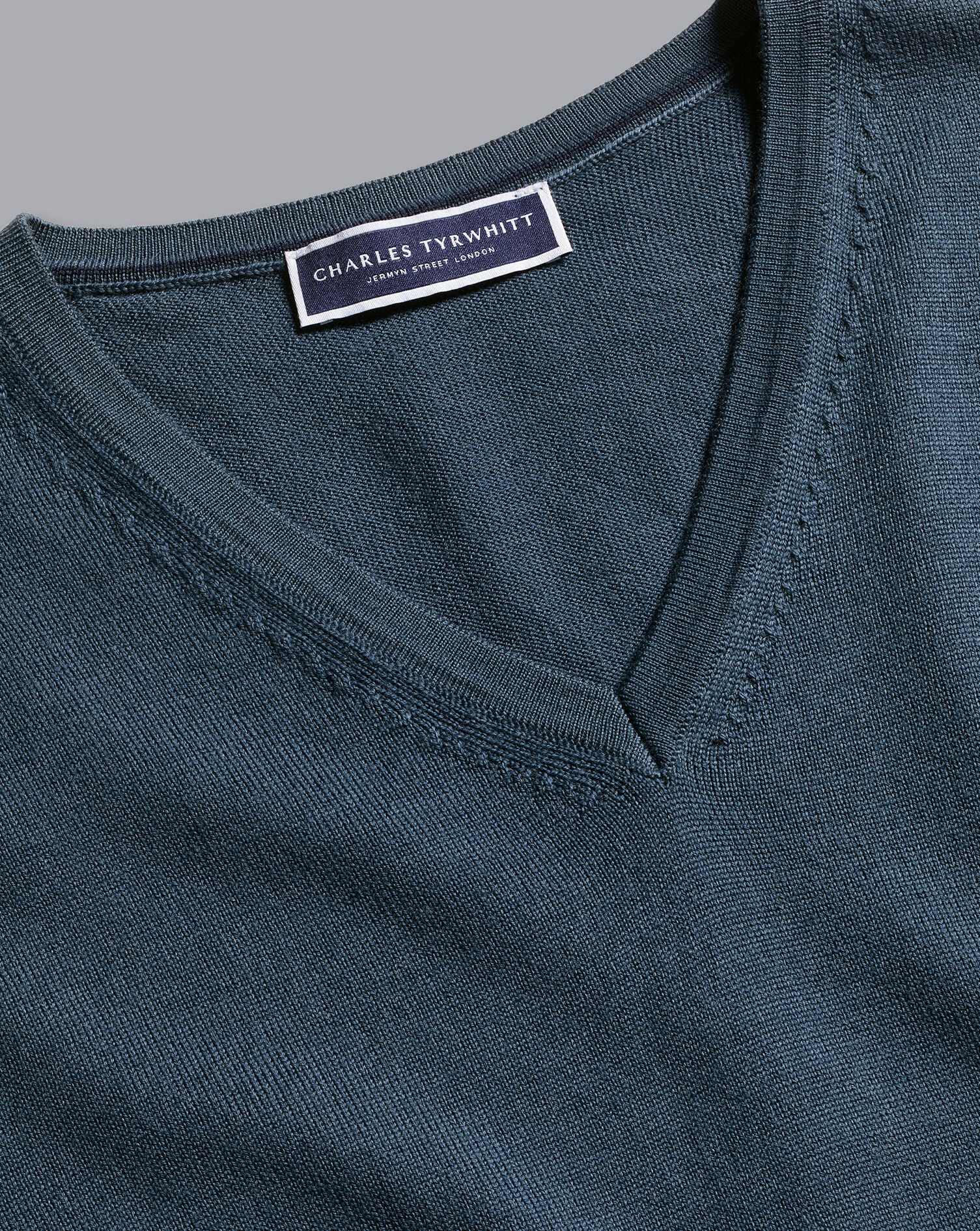 Merino V-Neck Sweater - Petrol Blue