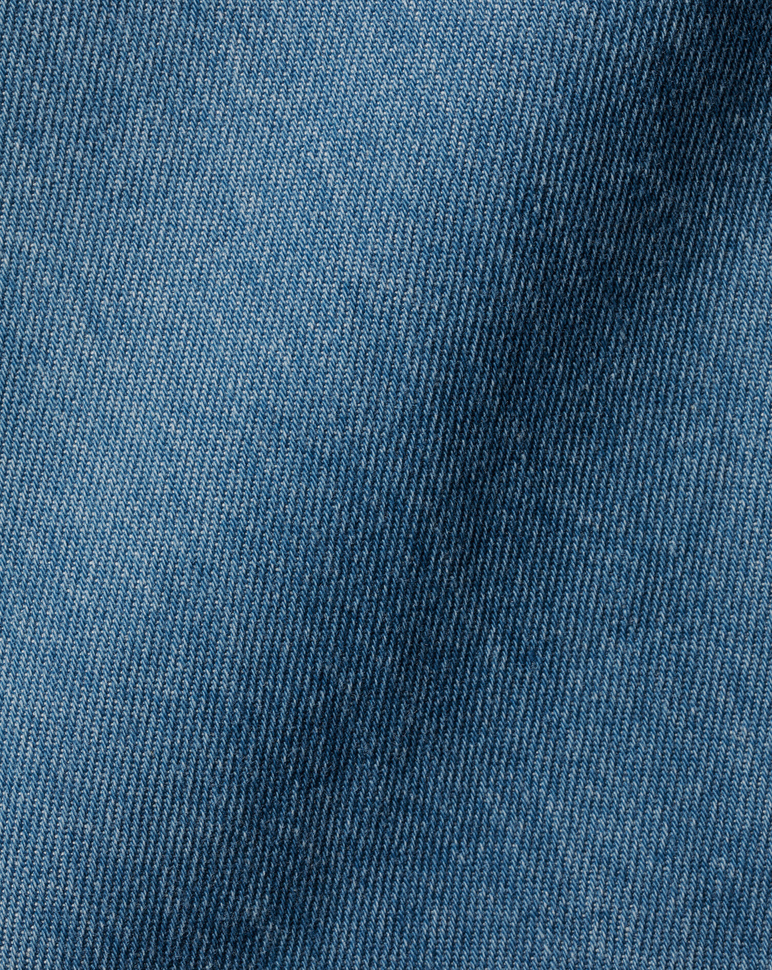 Collarless Denim Shirt - Ocean Blue