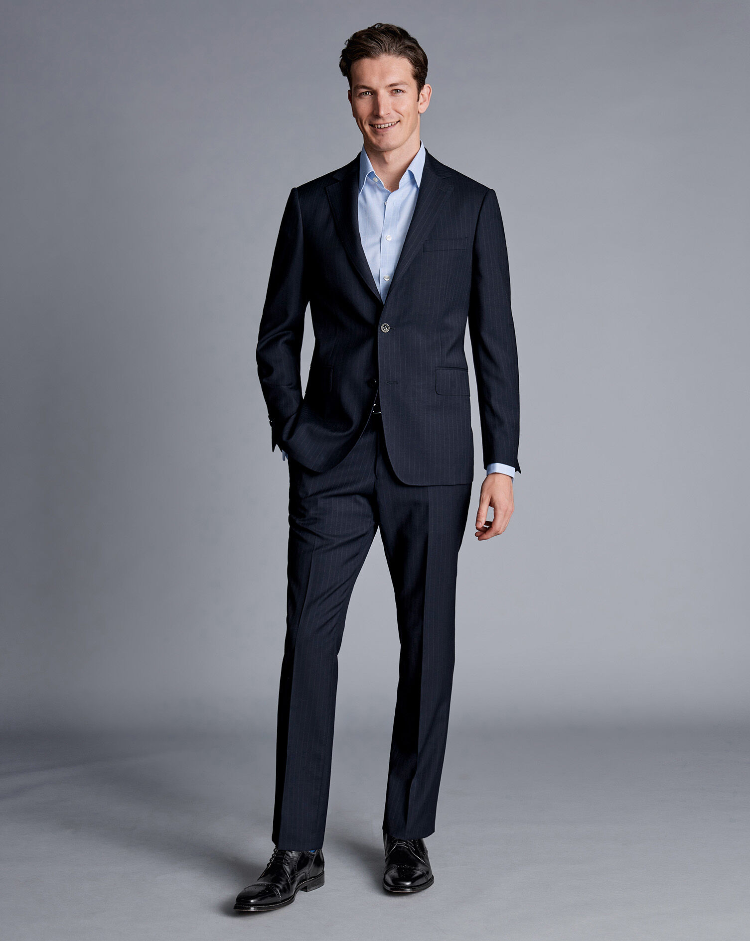 Ultimate Performance Stripe Suit Pants - Navy