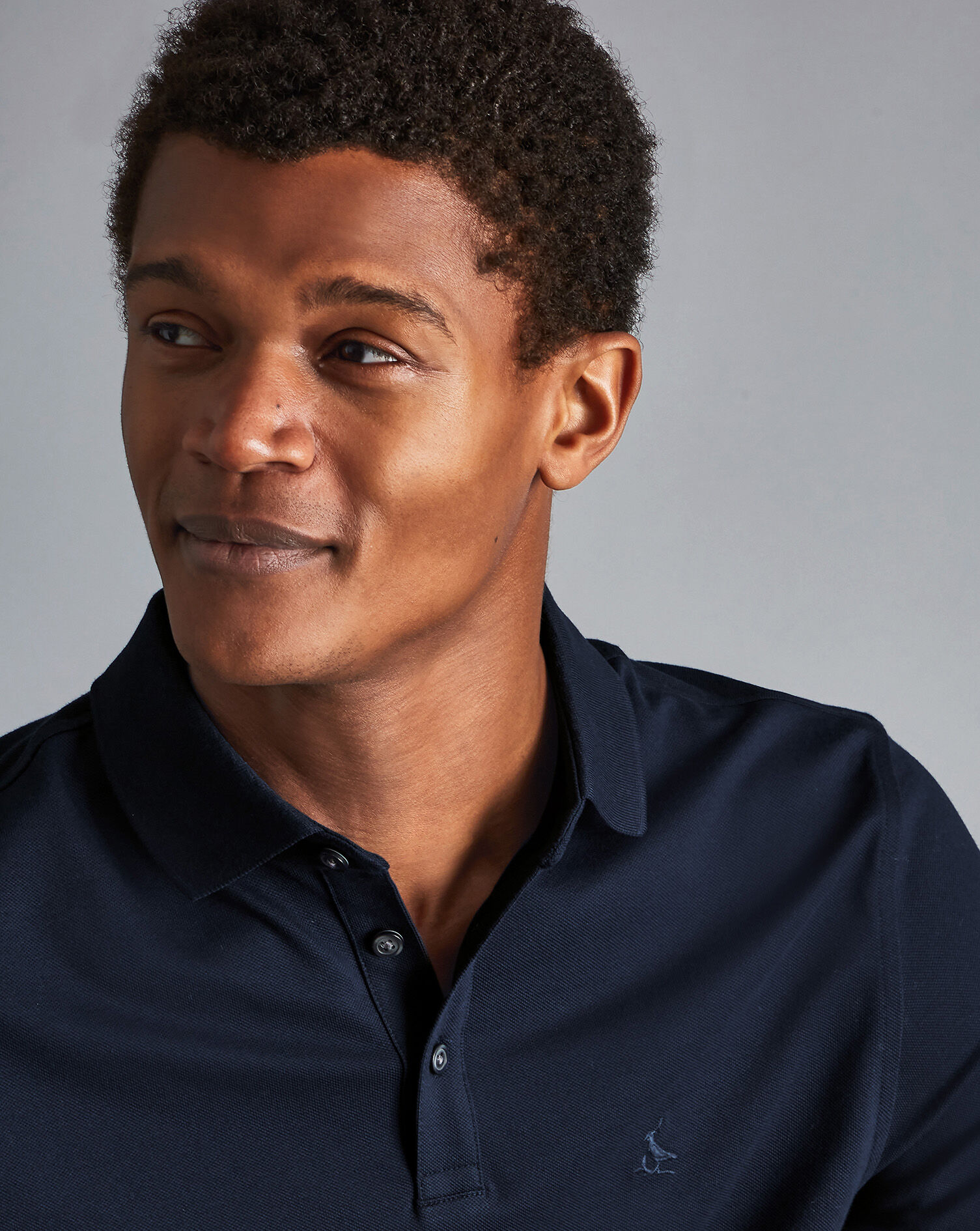 Tyrwhitt Long Sleeve Pique Polo - Navy