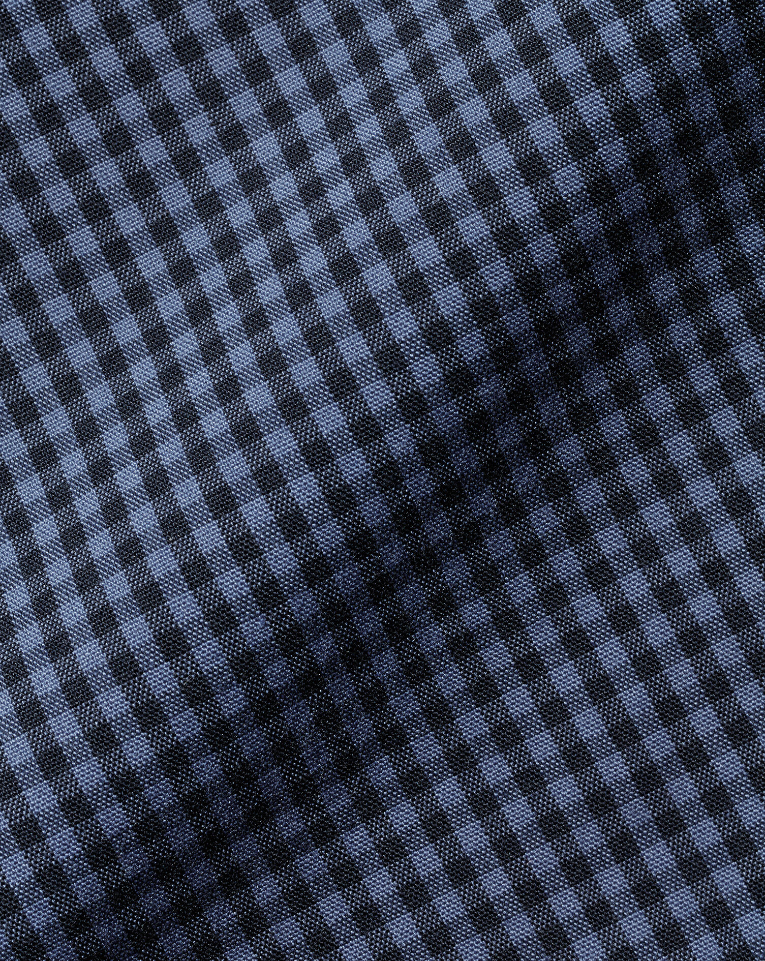 Button-Down Collar Non-Iron Stretch Poplin Mini Gingham Shirt - Indigo Blue