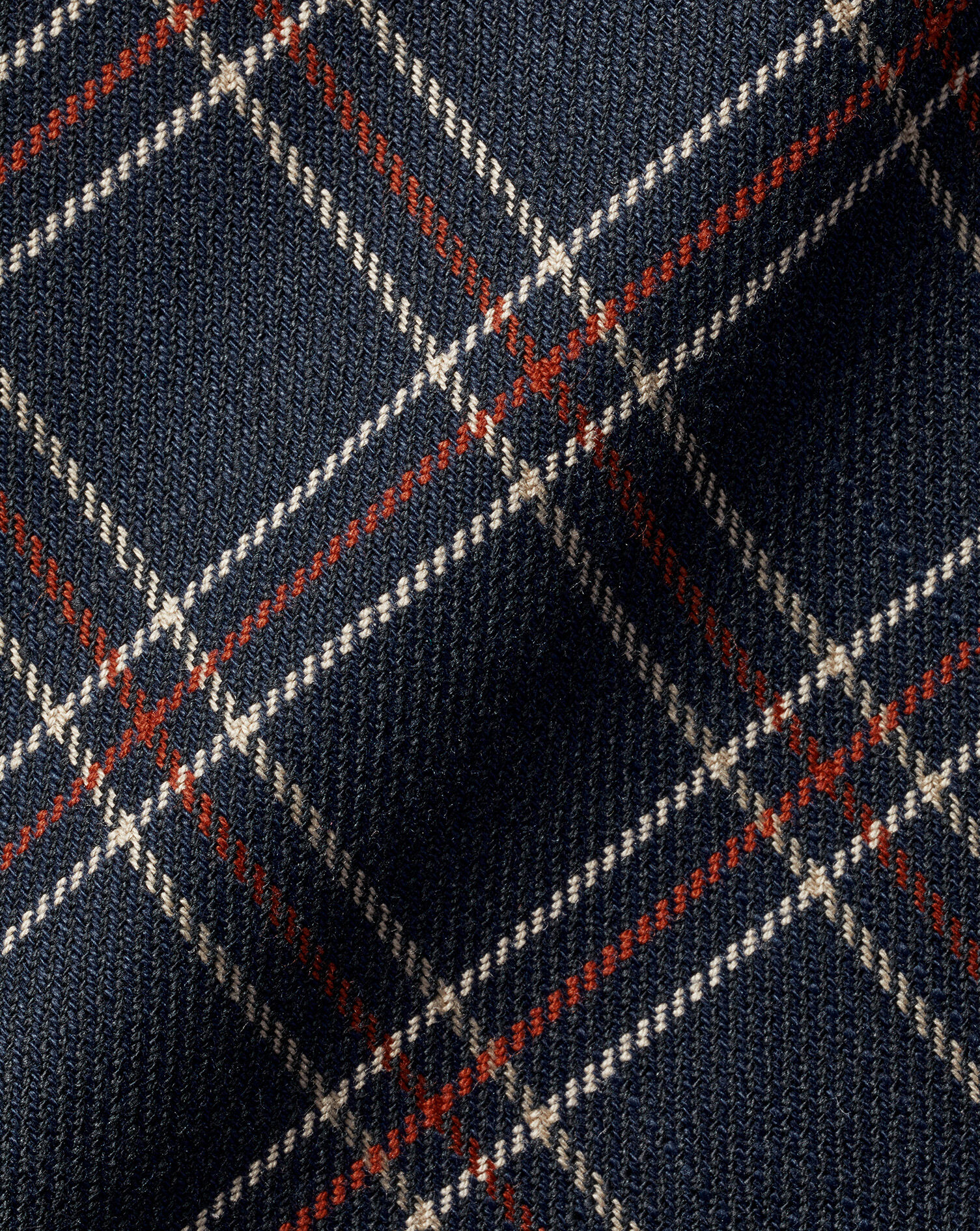 Button-Down Collar Non-Iron Twill Triple Windowpane Shirt - Burnt Orange