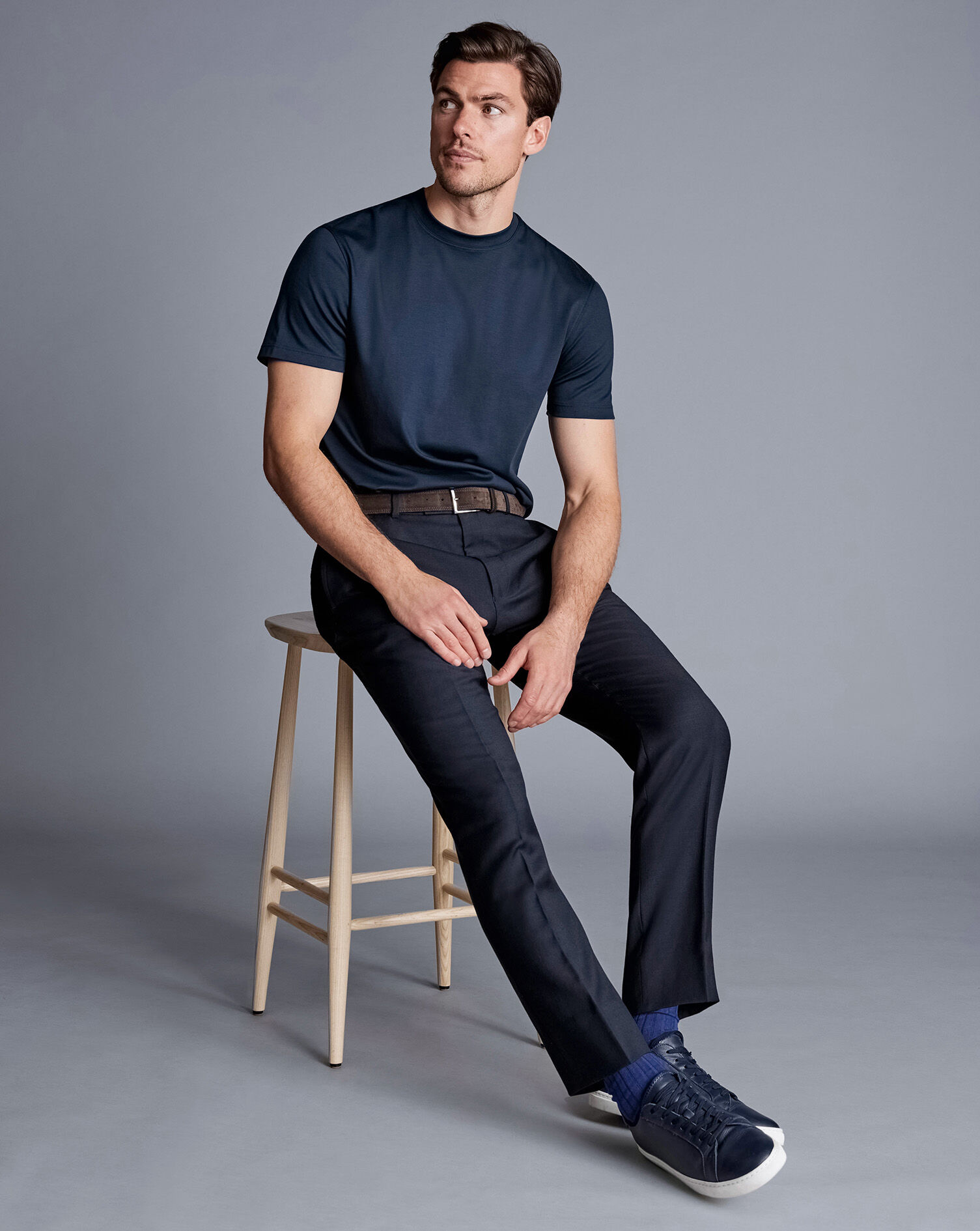 Natural Stretch Twill Suit Pants - Navy