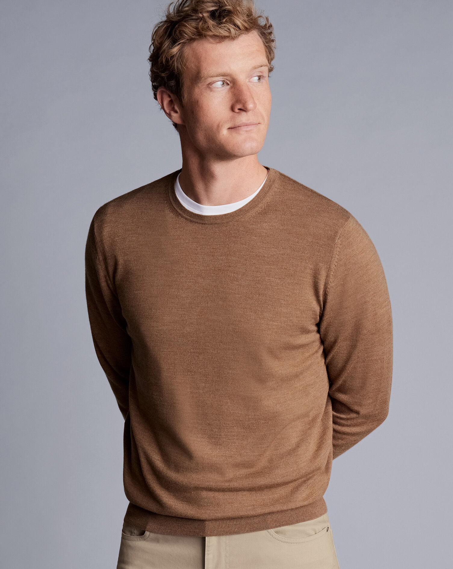 Merino Crew Neck Sweater - Sand