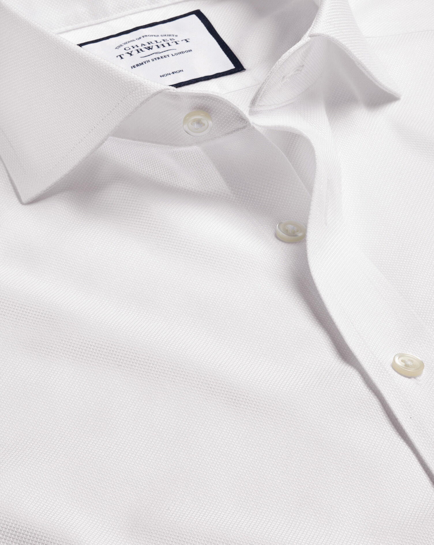 Spread Collar Non-Iron Royal Oxford Shirt - White