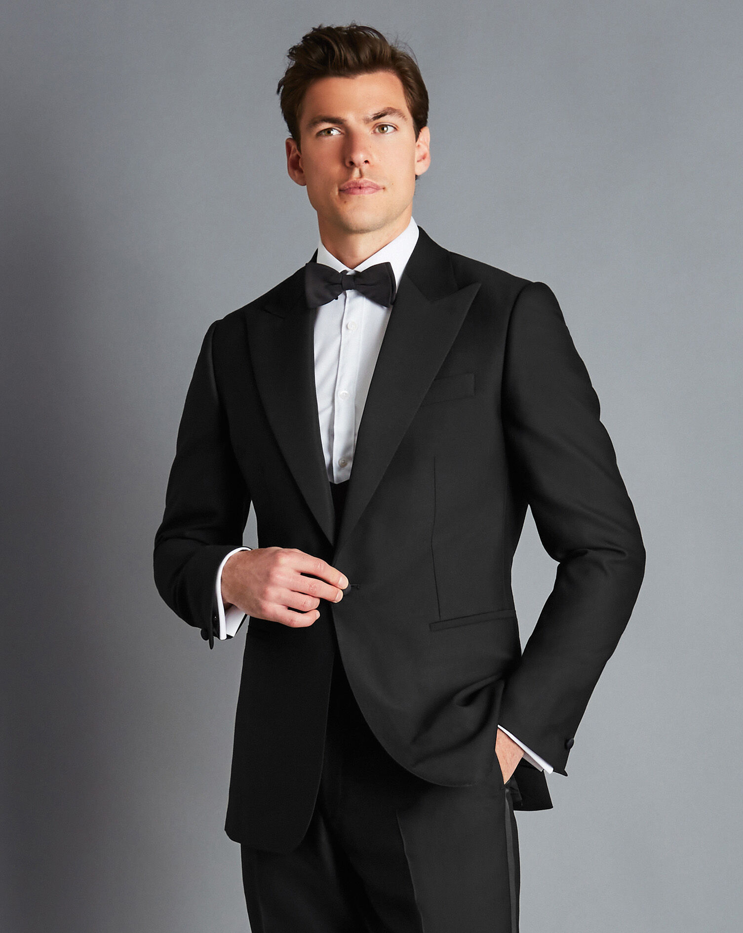 Peak Lapel Tuxedo Jacket - Black
