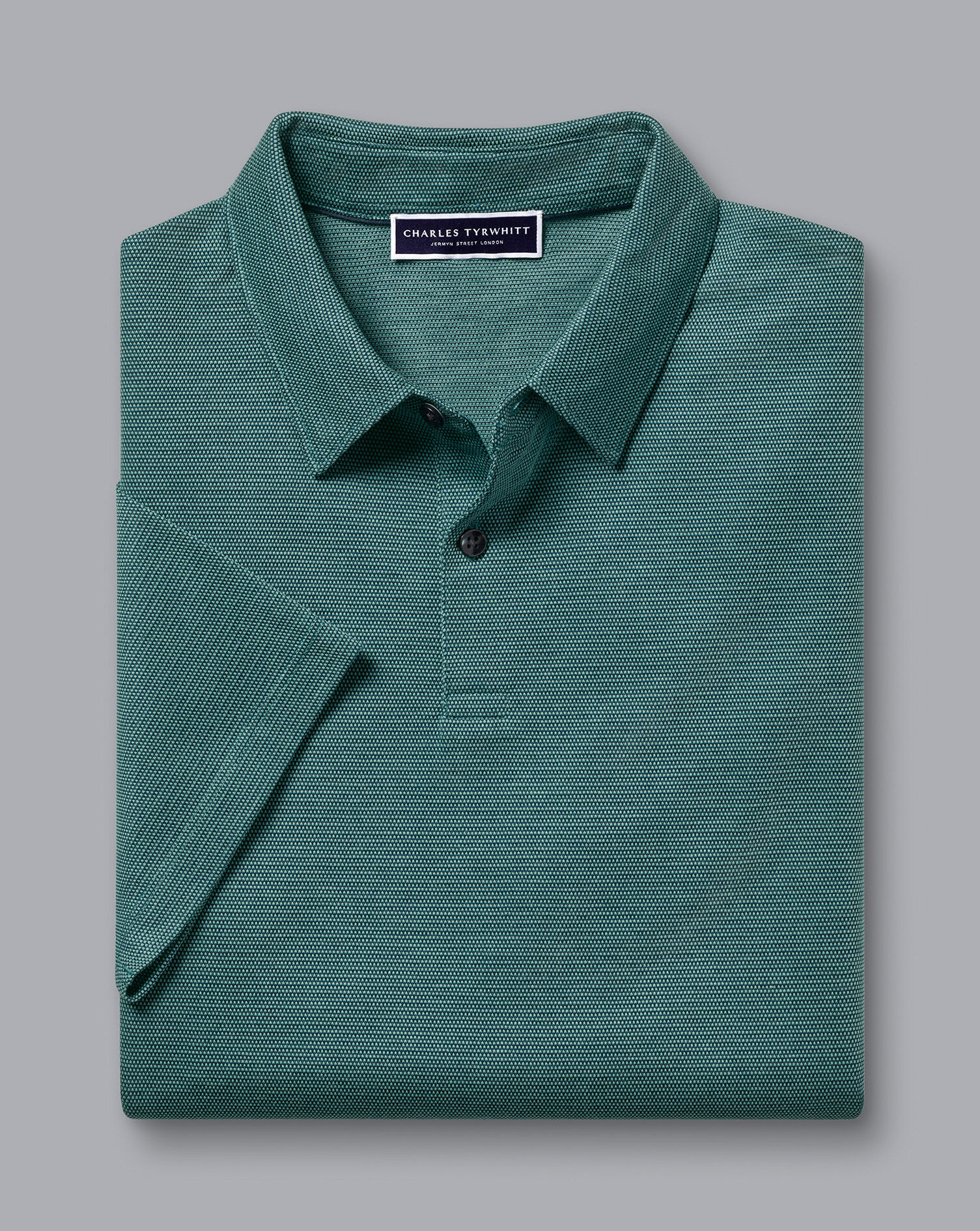 Jacquard Polo - Petrol Blue