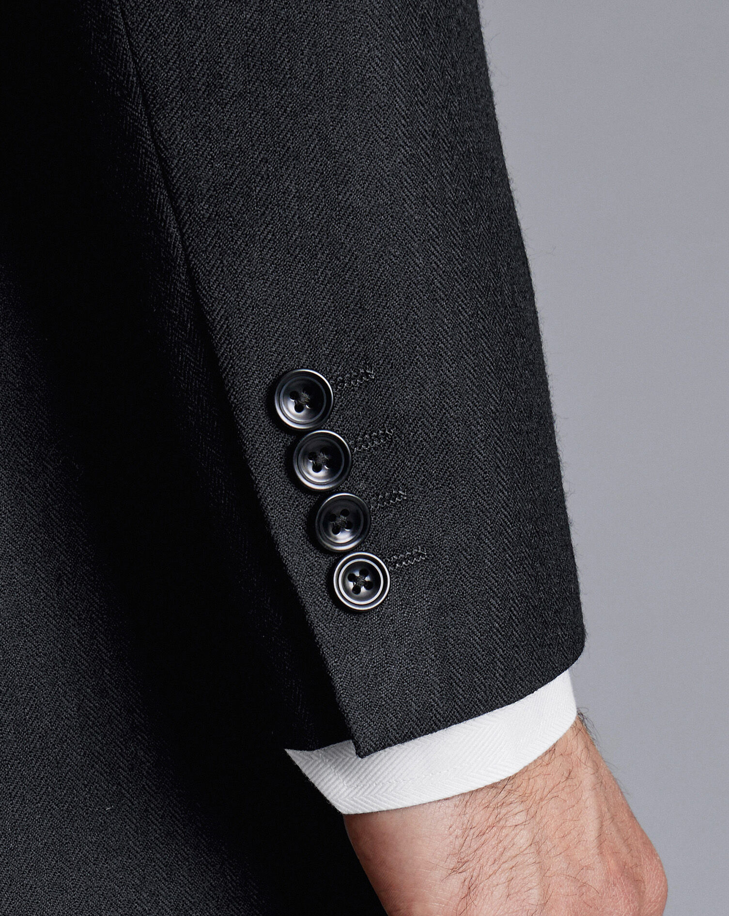 Morning Suit Tail Coat - Black Herringbone