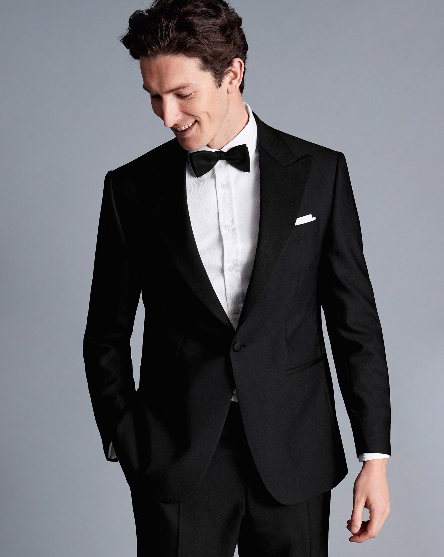 Peak Lapel Tuxedo Jacket - Black