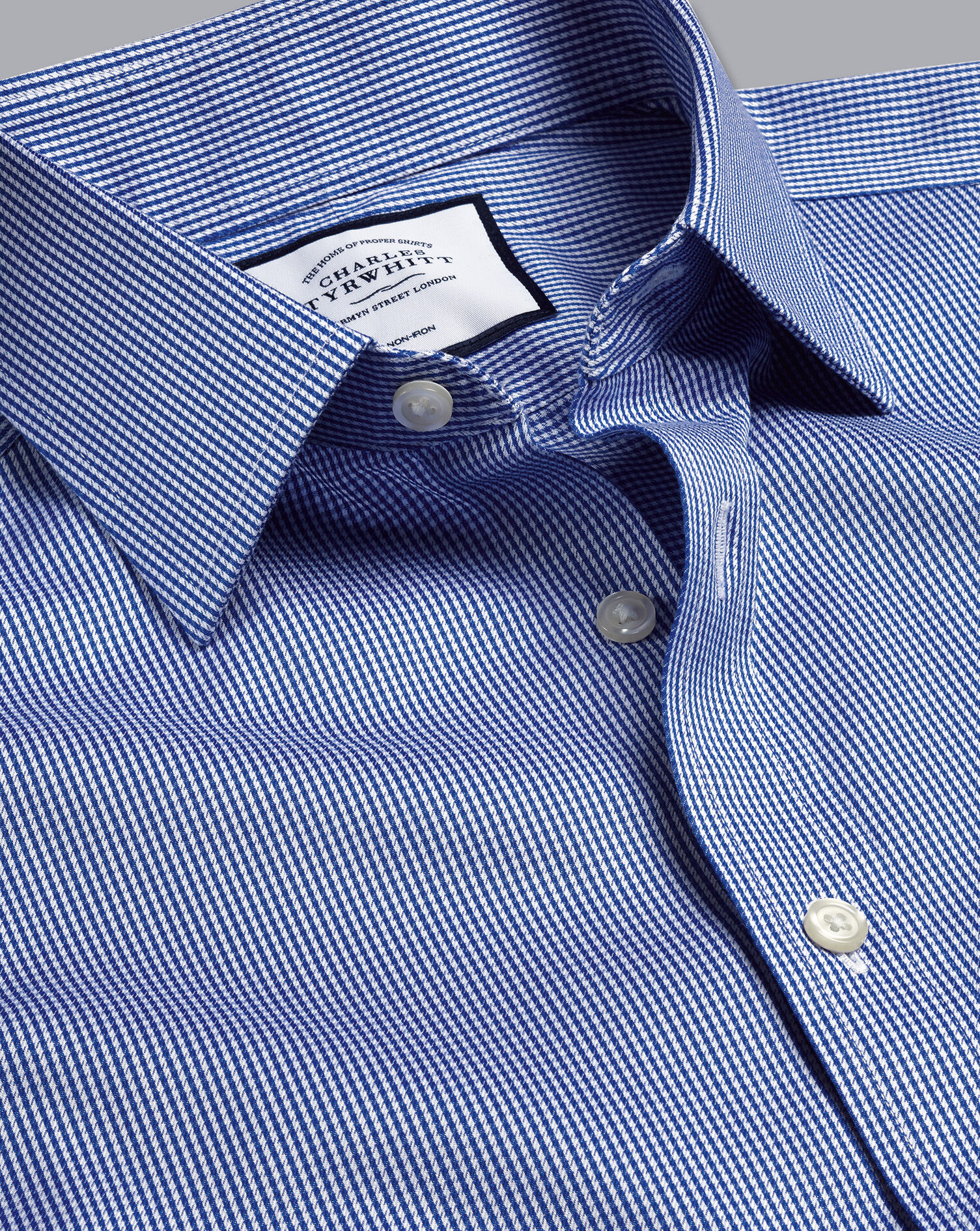 Non-Iron Puppytooth Shirt - Royal Blue