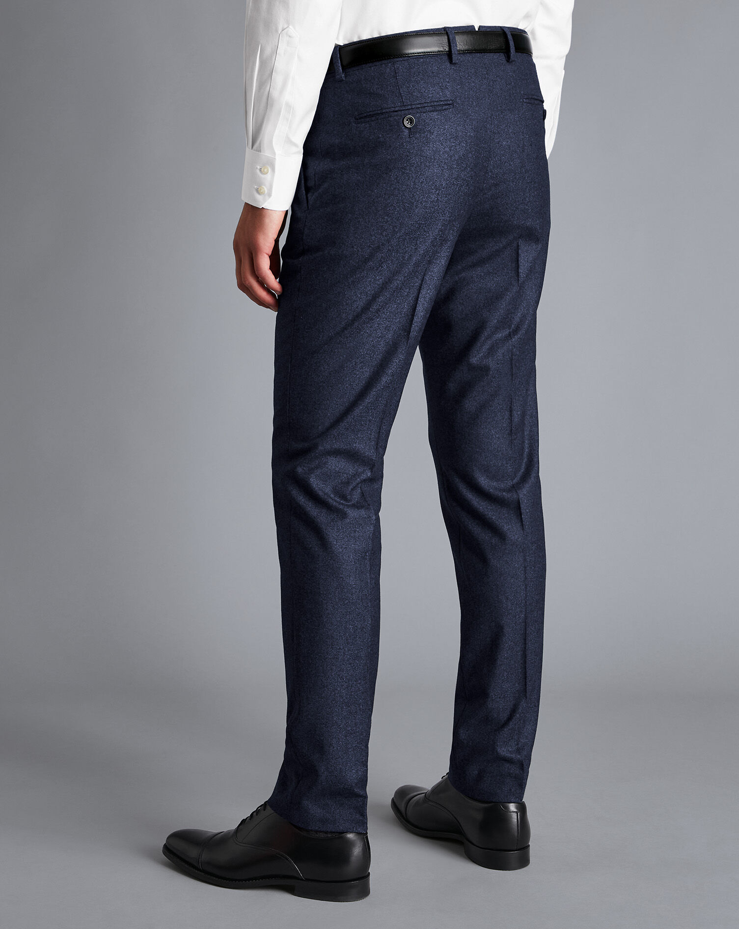 Italian Luxury Stretch Flannel Suit Pants - Dark Blue