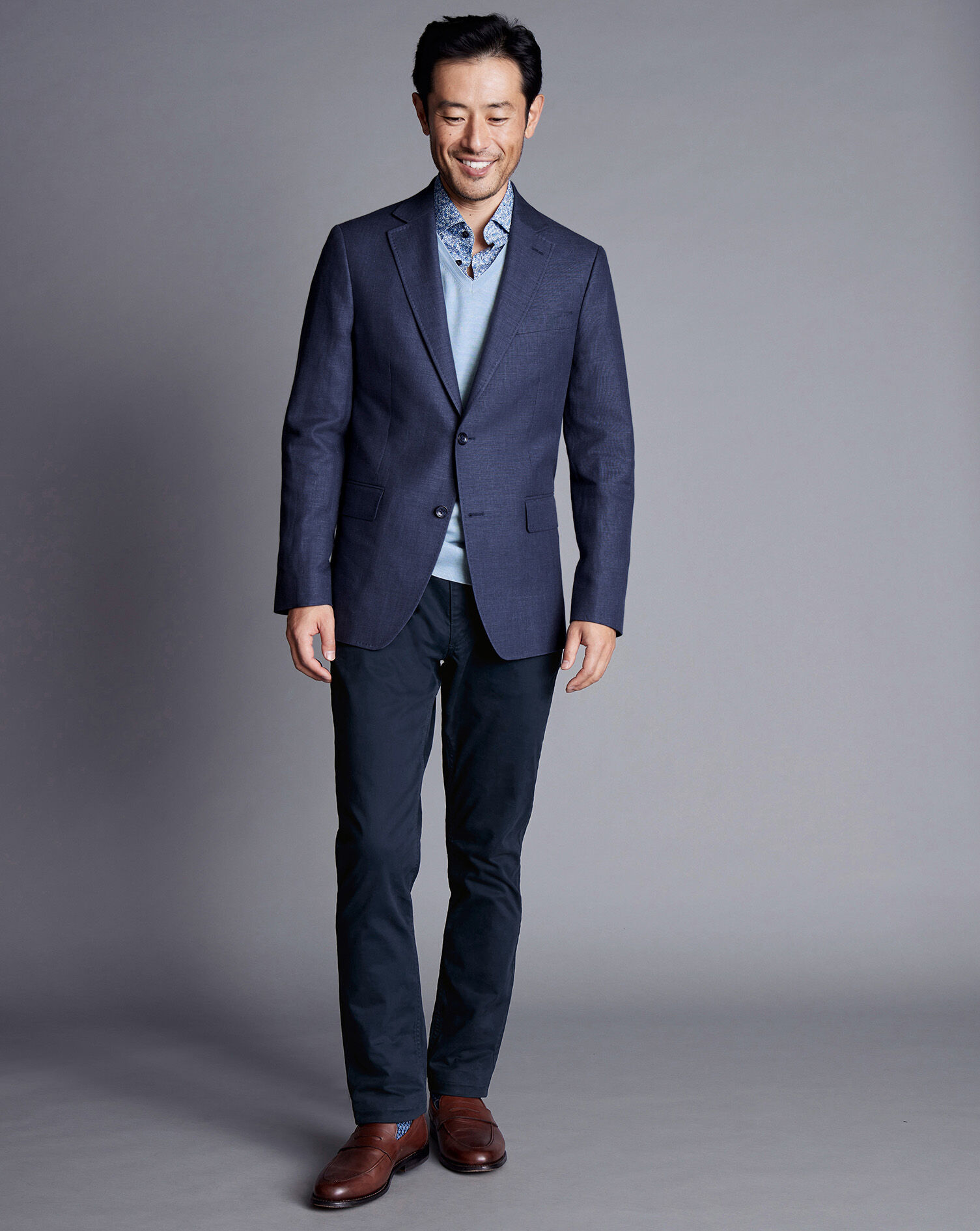Linen Cotton Jacket - Indigo Blue