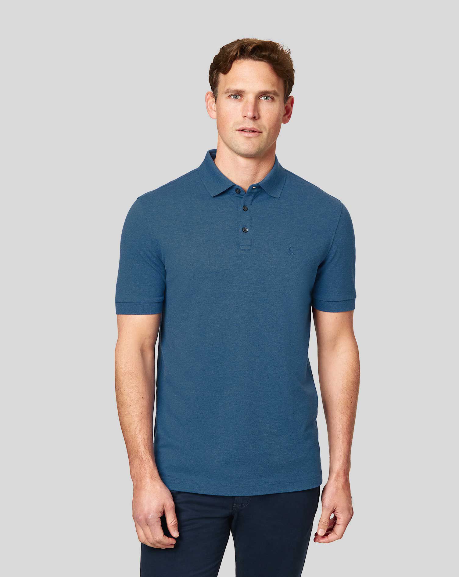 Tyrwhitt Pique Polo - Indigo Marl