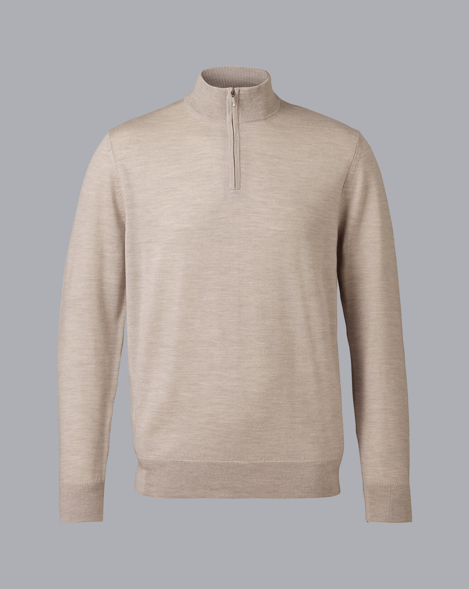 Merino Zip Neck Sweater - Limestone