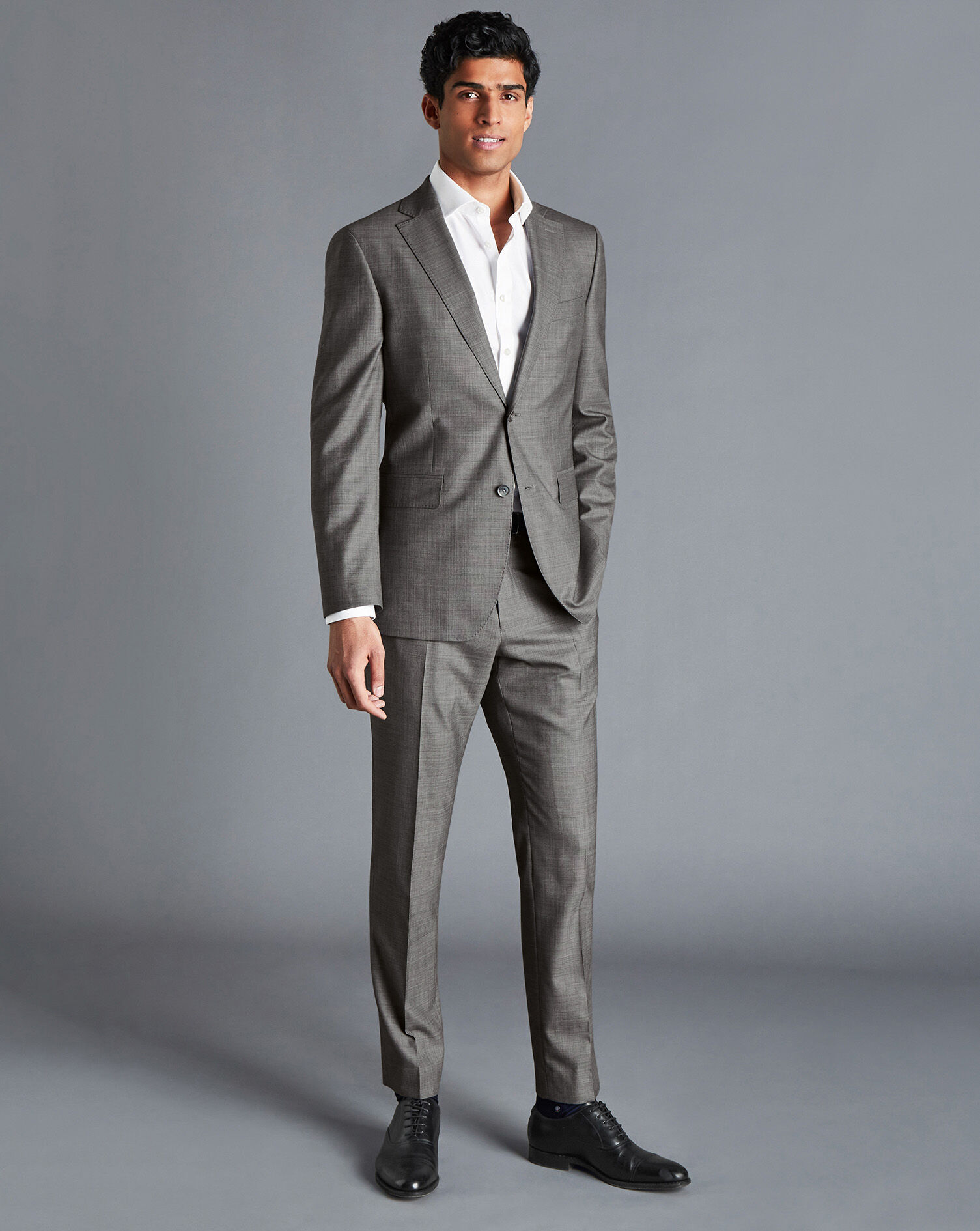Sharkskin Suit Jacket - Grey